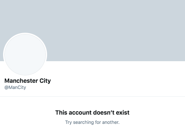 Manchester City’s Twitter account suddenly disappeared on Wednesday morning