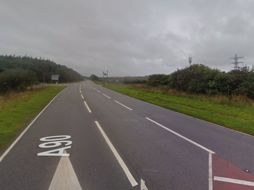 The A90 near where the crash happened