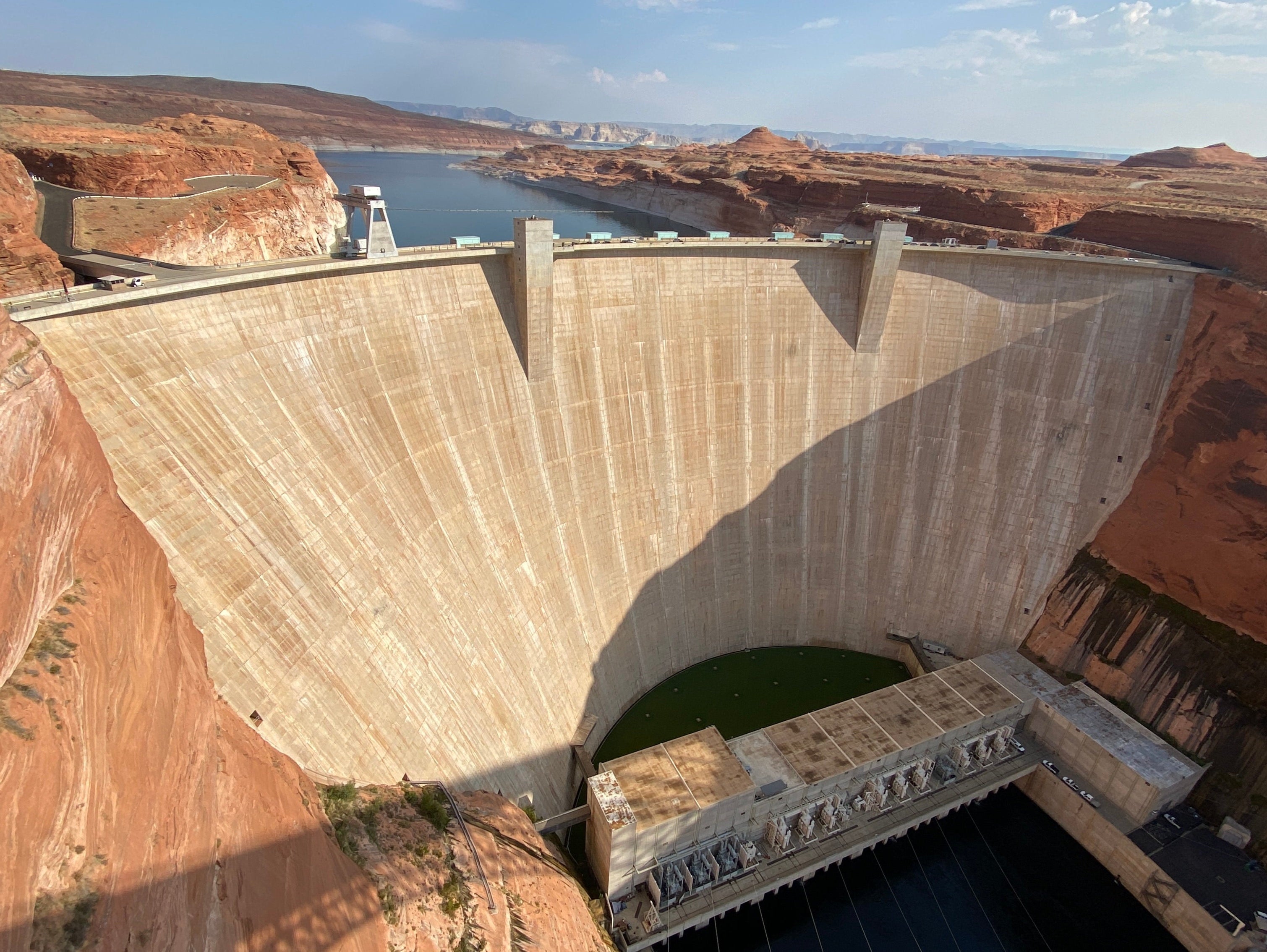 The Glen Canyon Dam, near the town of Page Arizona, is viewed on 25 August 2020