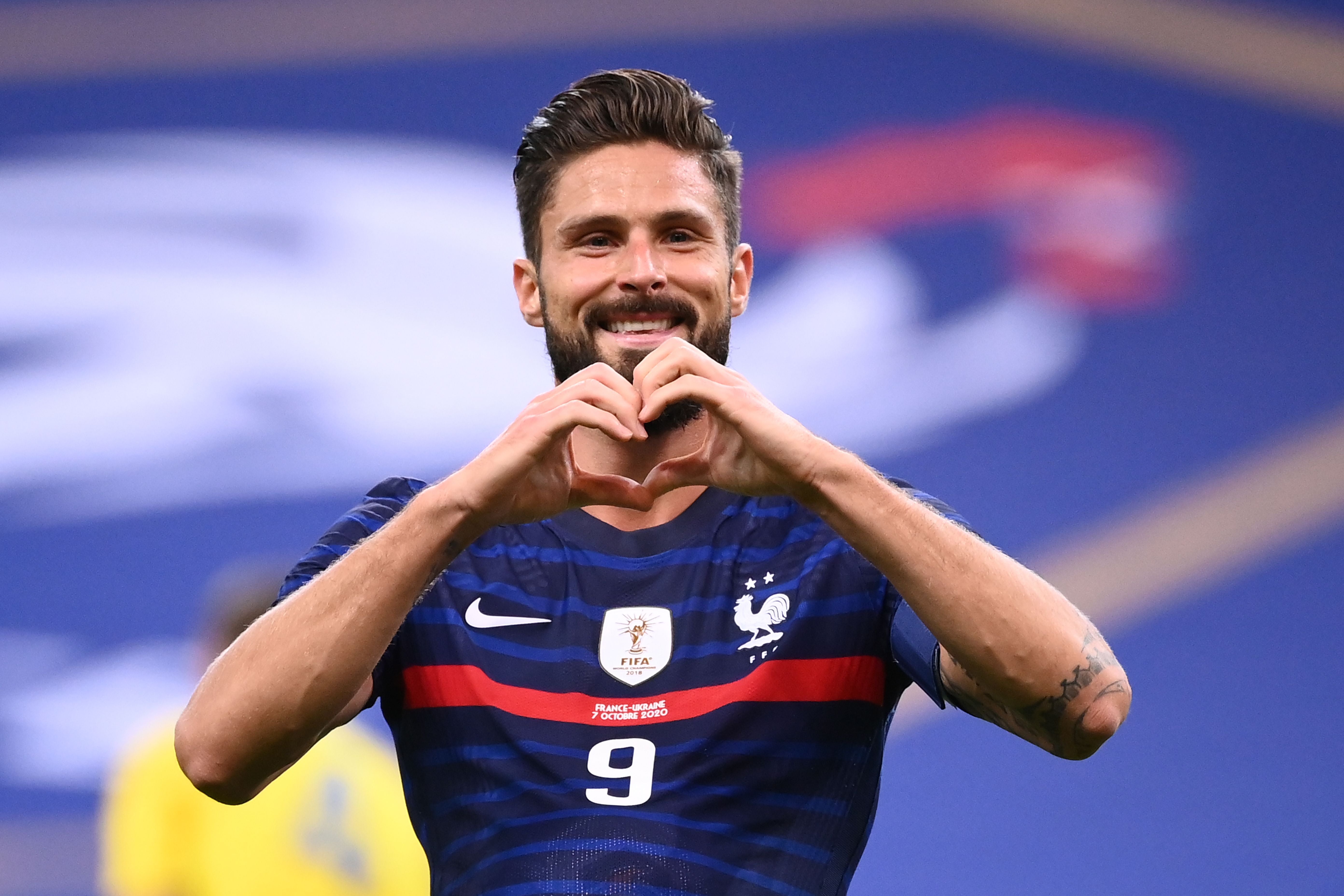 Olivier Giroud became France’s second-highest goalscorer in history