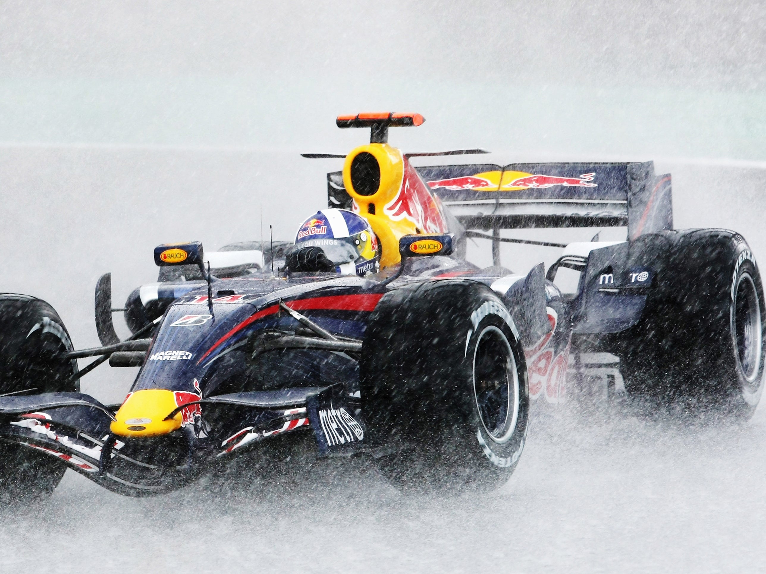 David Coulthard battles the rain at the Nurburgring in 2007