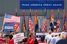 Mike Pence fills in at Arizona rally for a sick Donald Trump