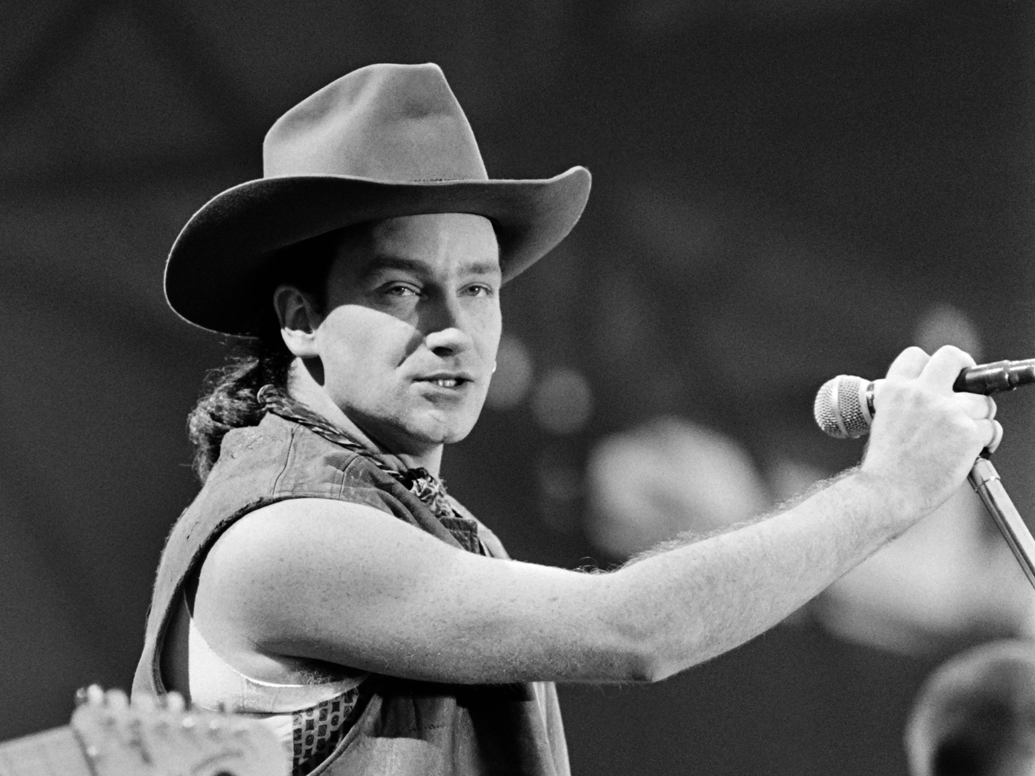 U2’s Bono in concert in 1987