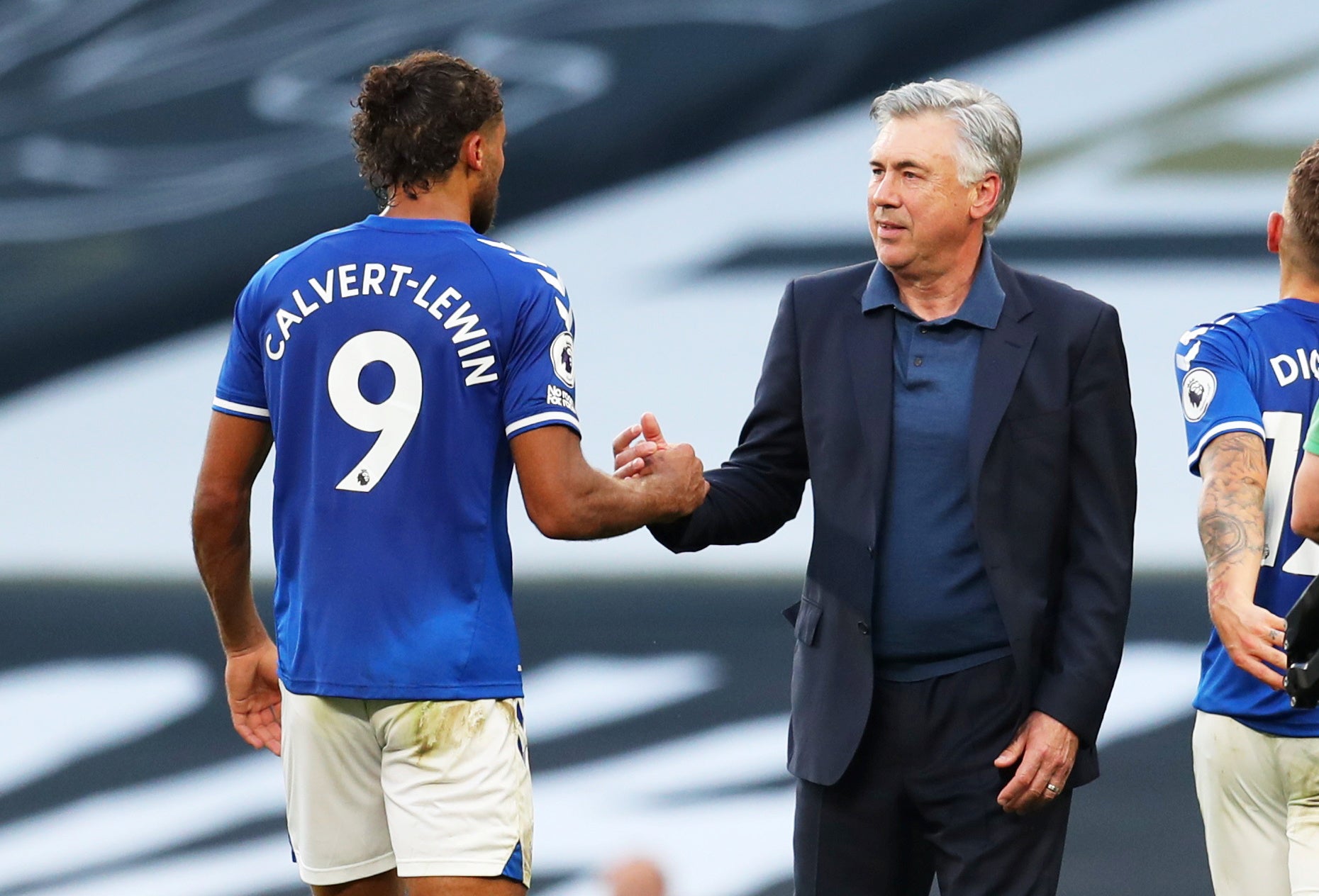 Dominic Calvert-Lewin with manager Carlo Ancelotti