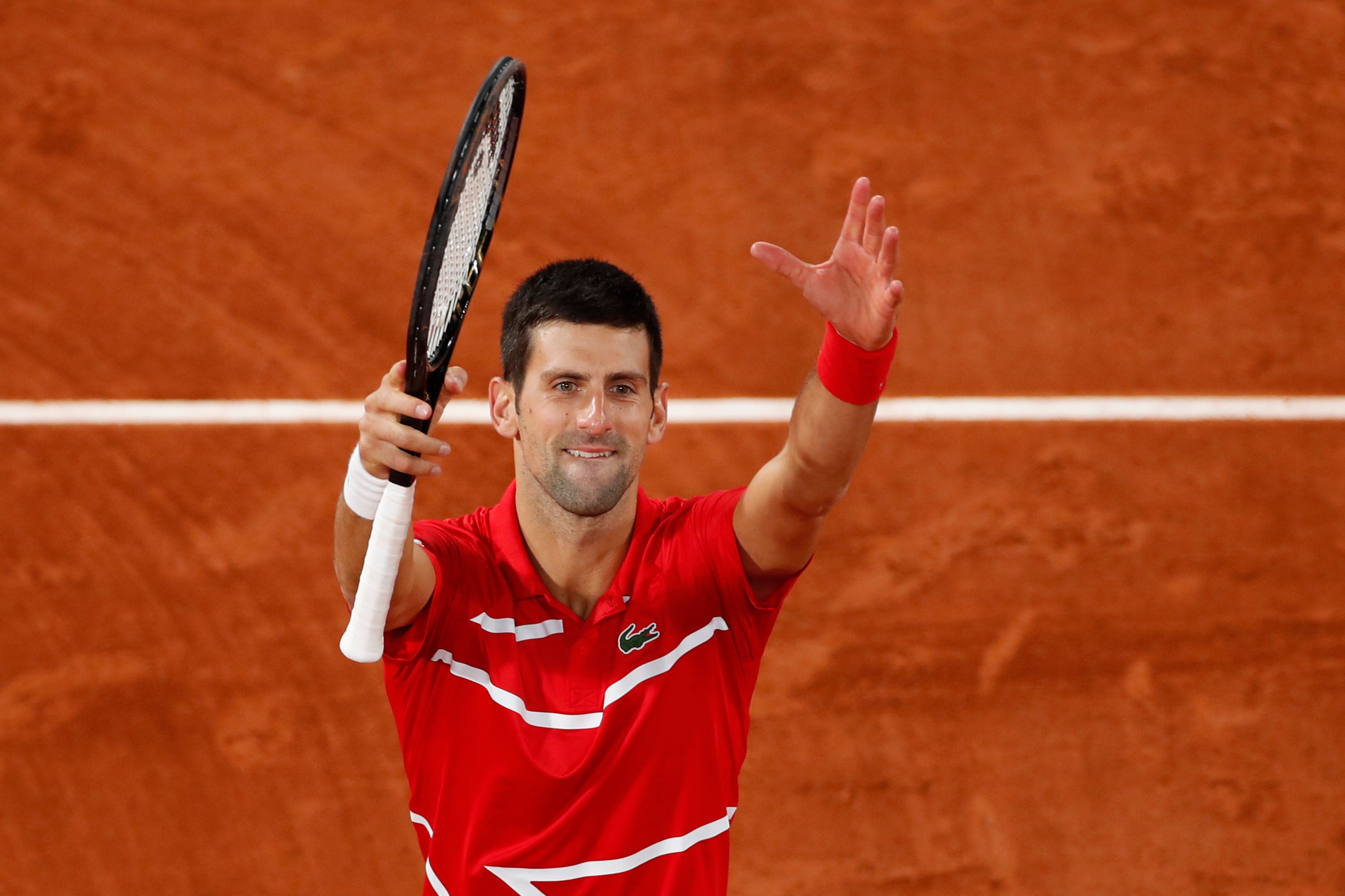 Novak Djokovic celebrates his victory