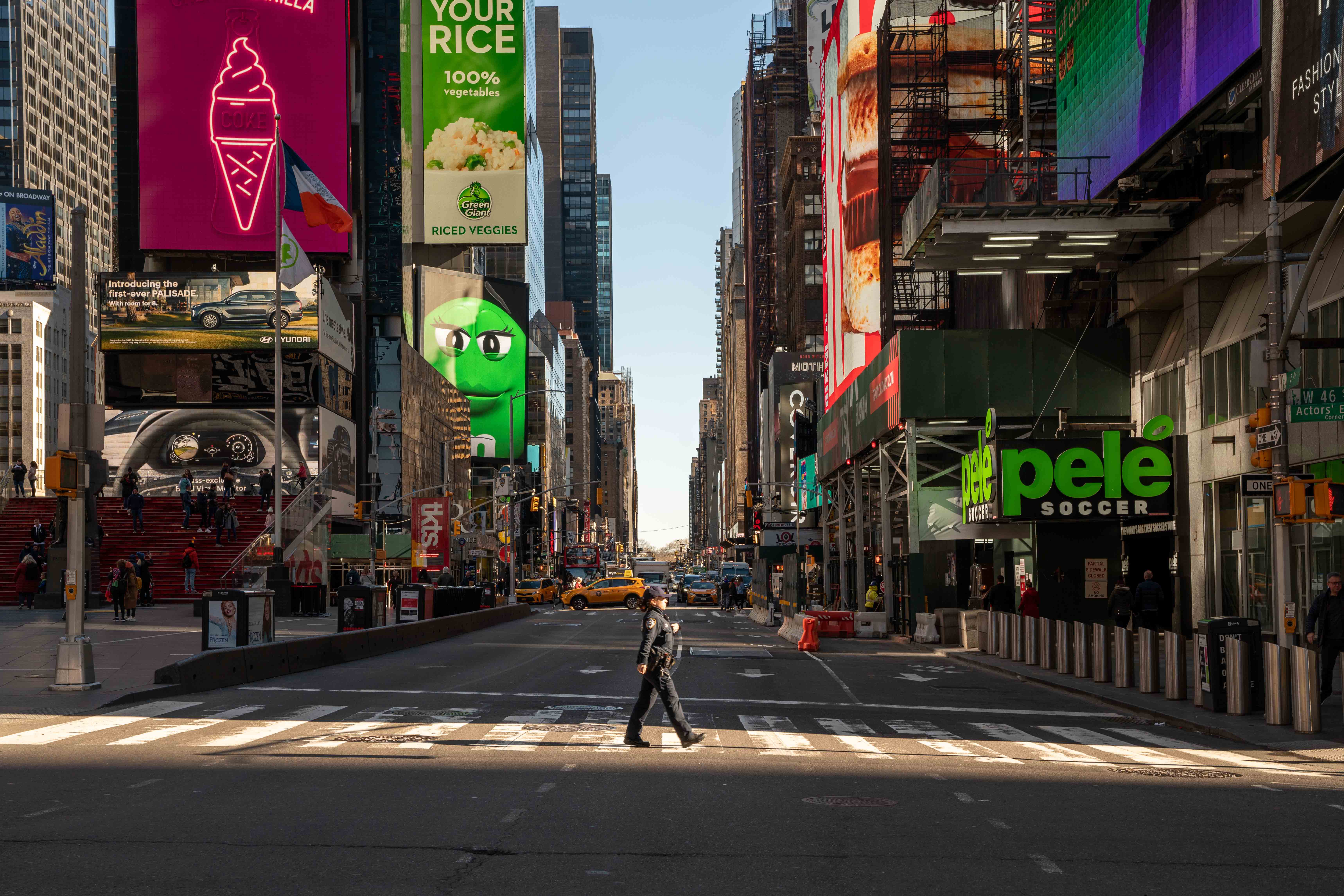 New York just before the city was given the order to lock down for the first time in March