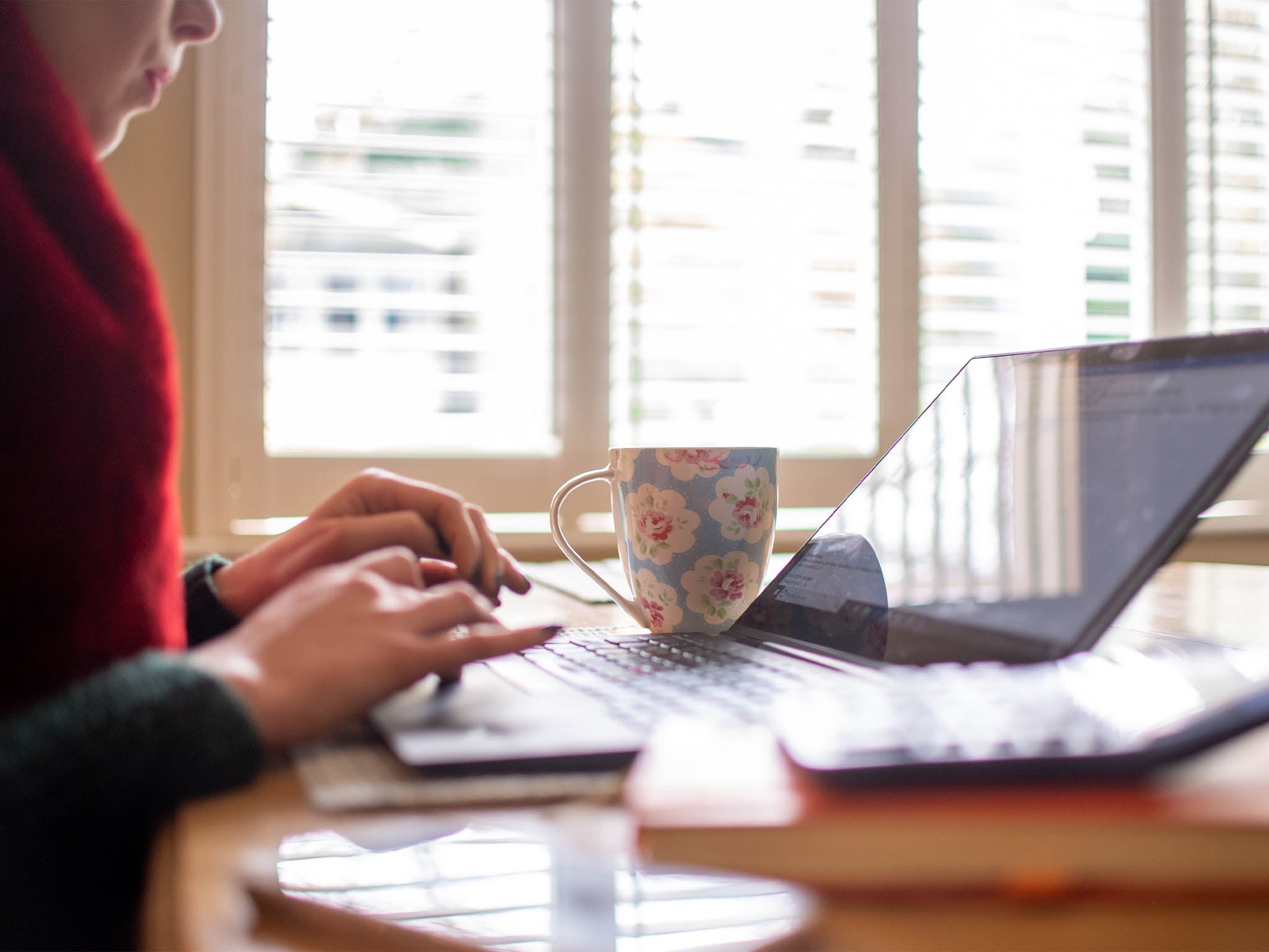 58 per cent try to find ways to cope with working from home, including a walk before work, small breaks away from the desk to make tea or stretch and having TV on in the background