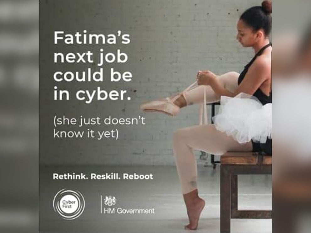 The government has been criticised for an advert, encouraging people in the arts to retrain in cyber