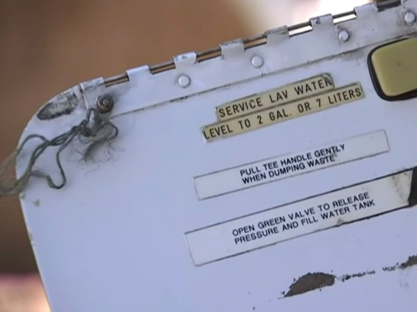 The panel is thought to originate from a plane