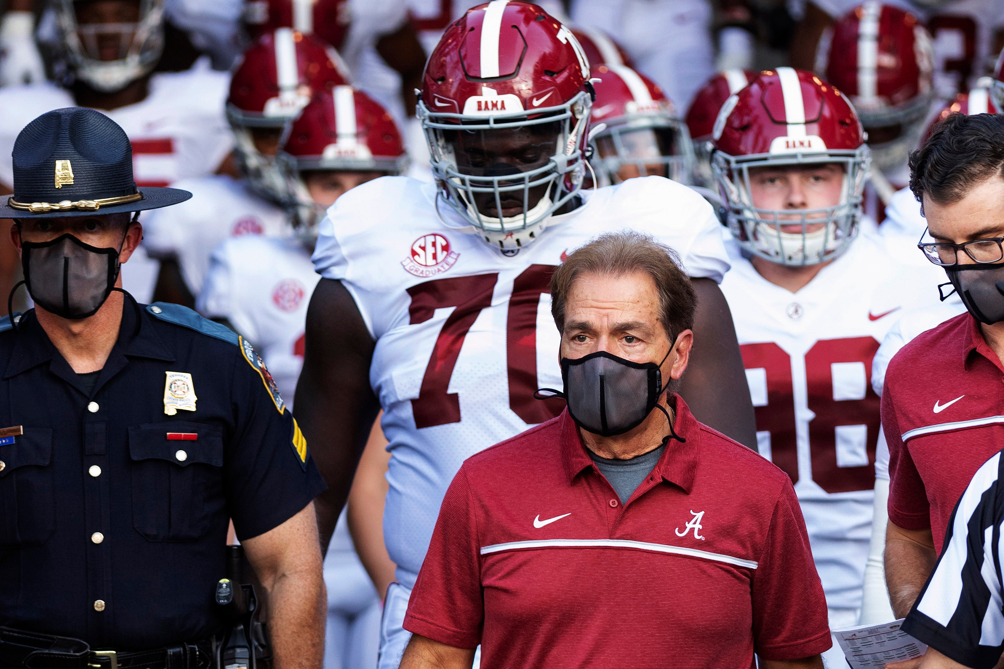 Virus Outbreak Alabama Football