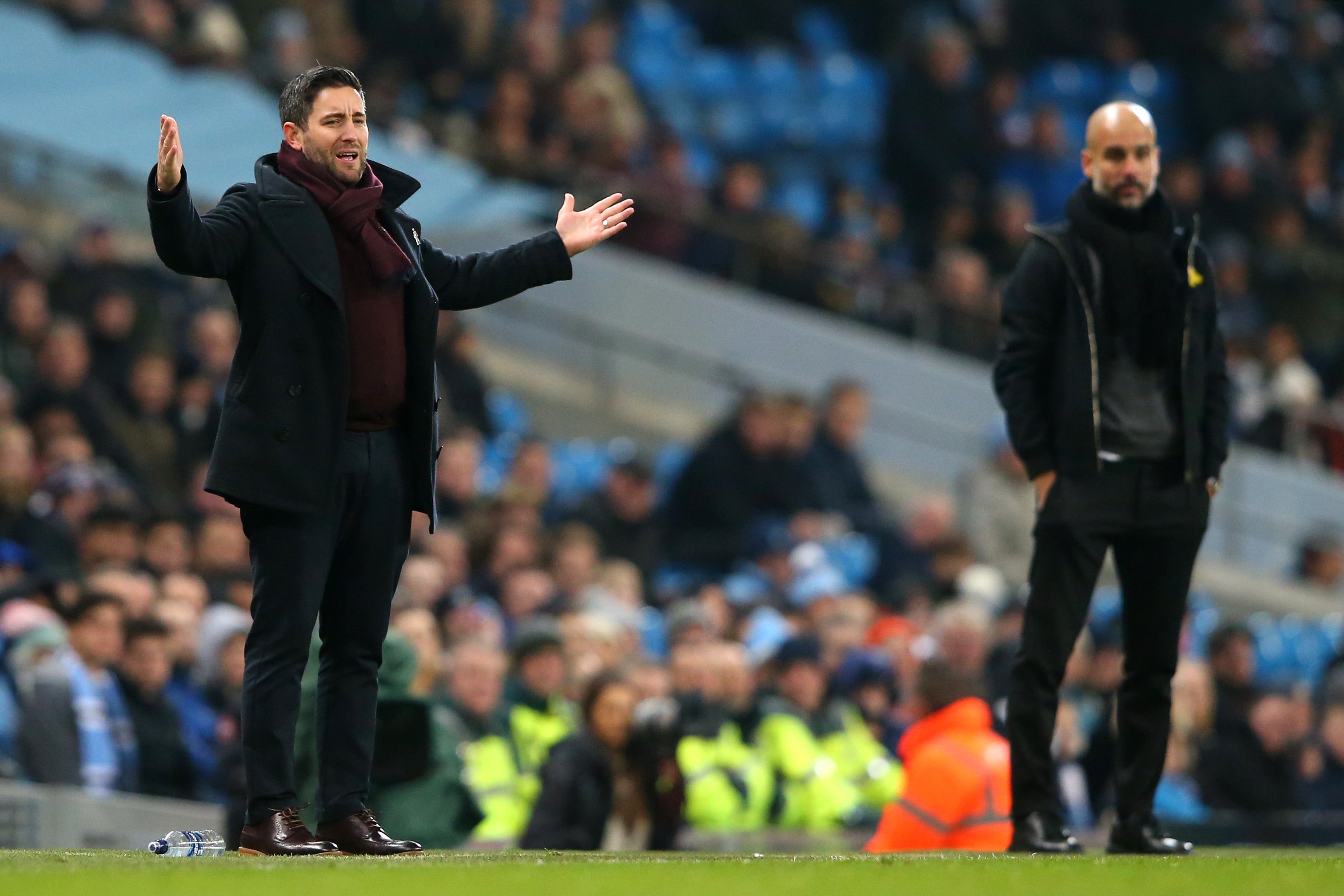 Lee Johnson took on Pep Guardiola’s Manchester City