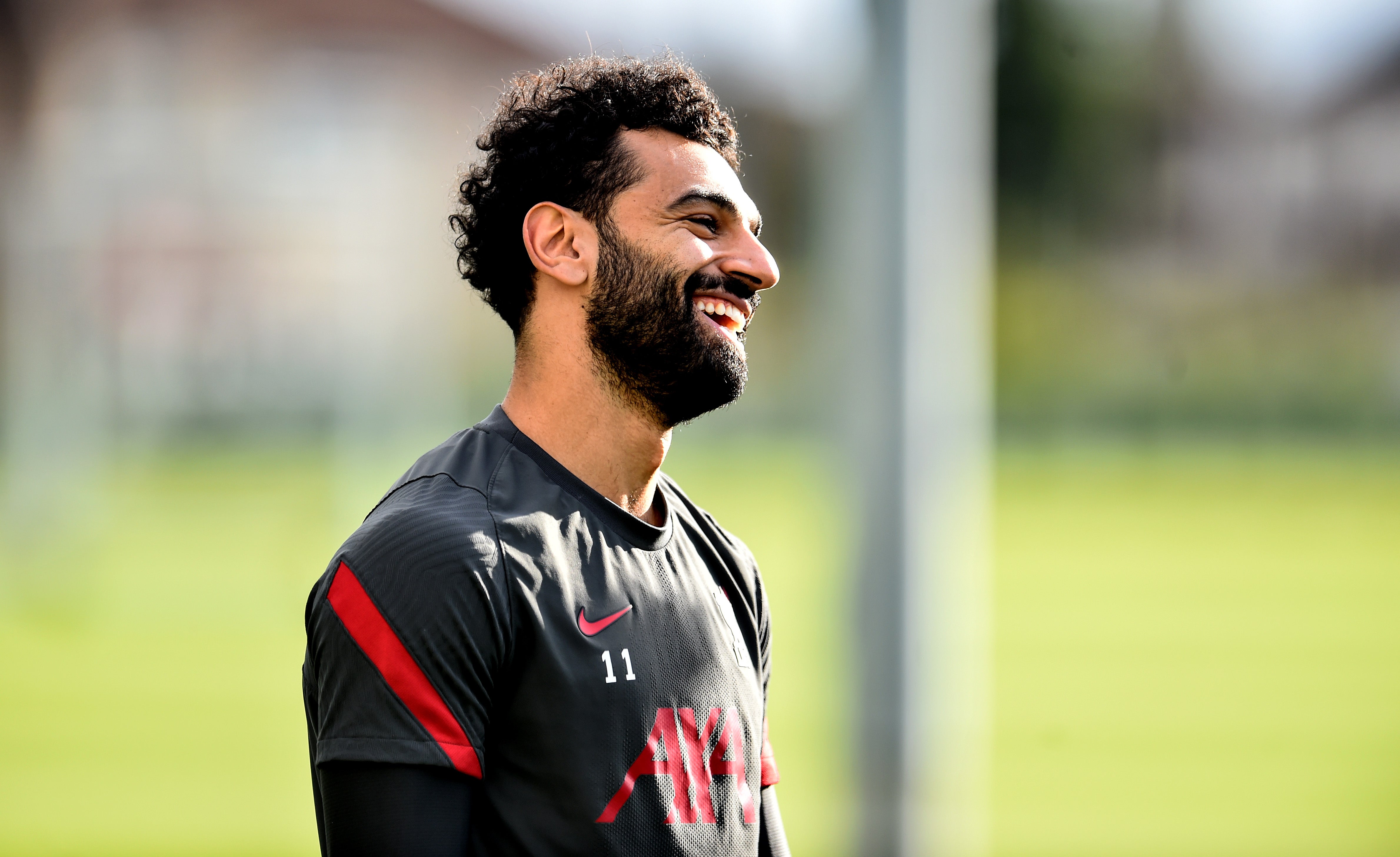 Mohamed Salah in Liverpool training this week