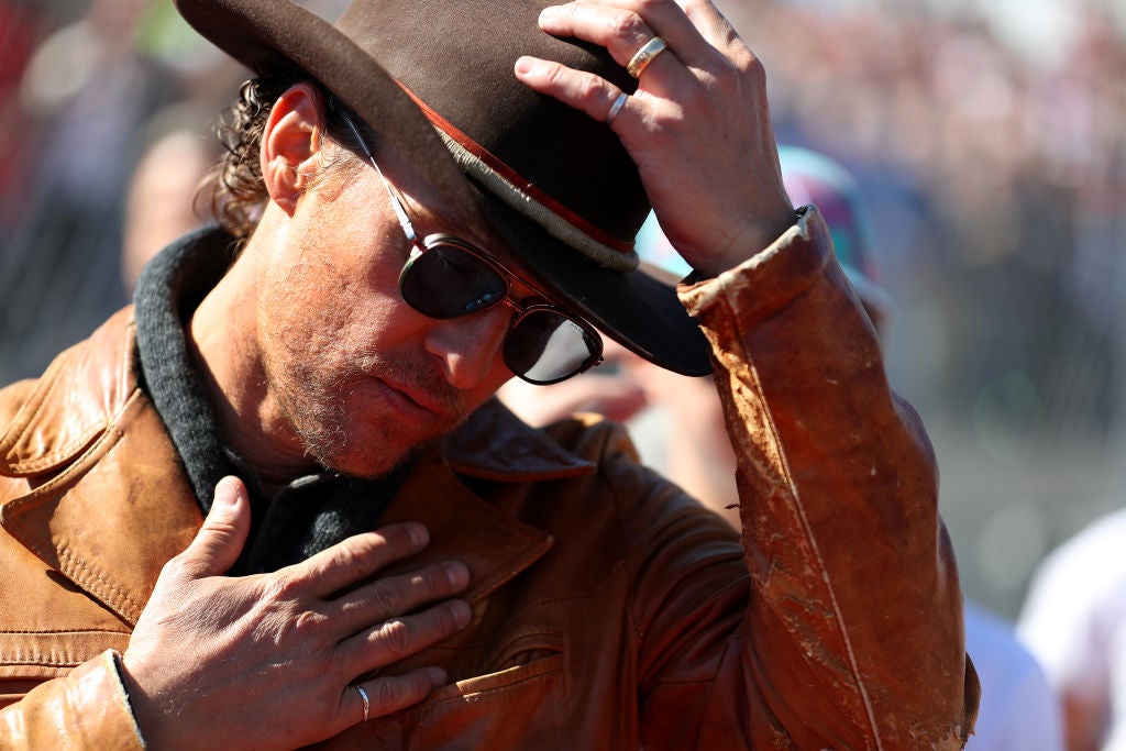 Matthew McConaughey looks on before the F1 Grand Prix of USA at Circuit of The Americas in Texas last November