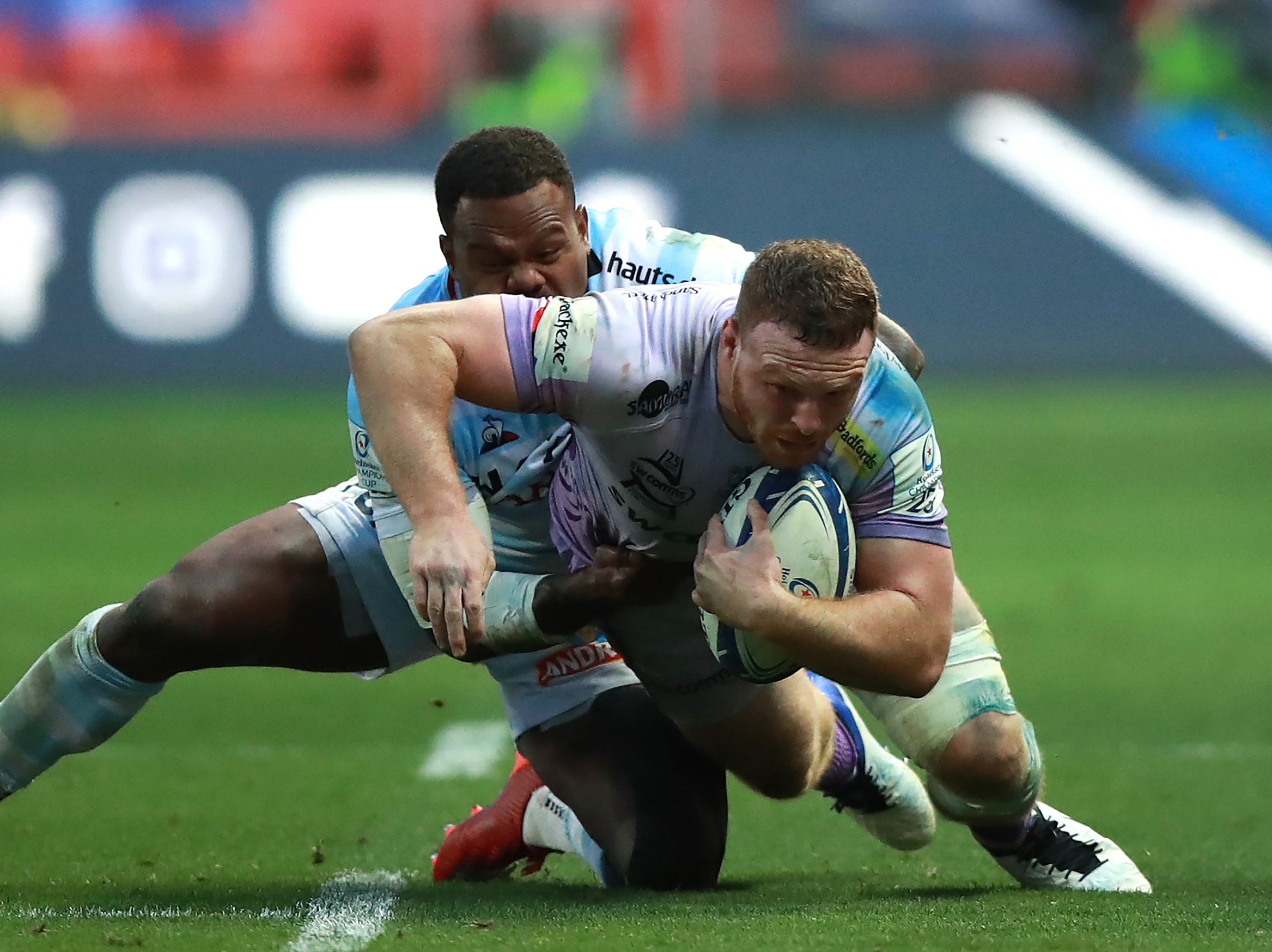 Sam Simmonds in action during the Champions Cup final