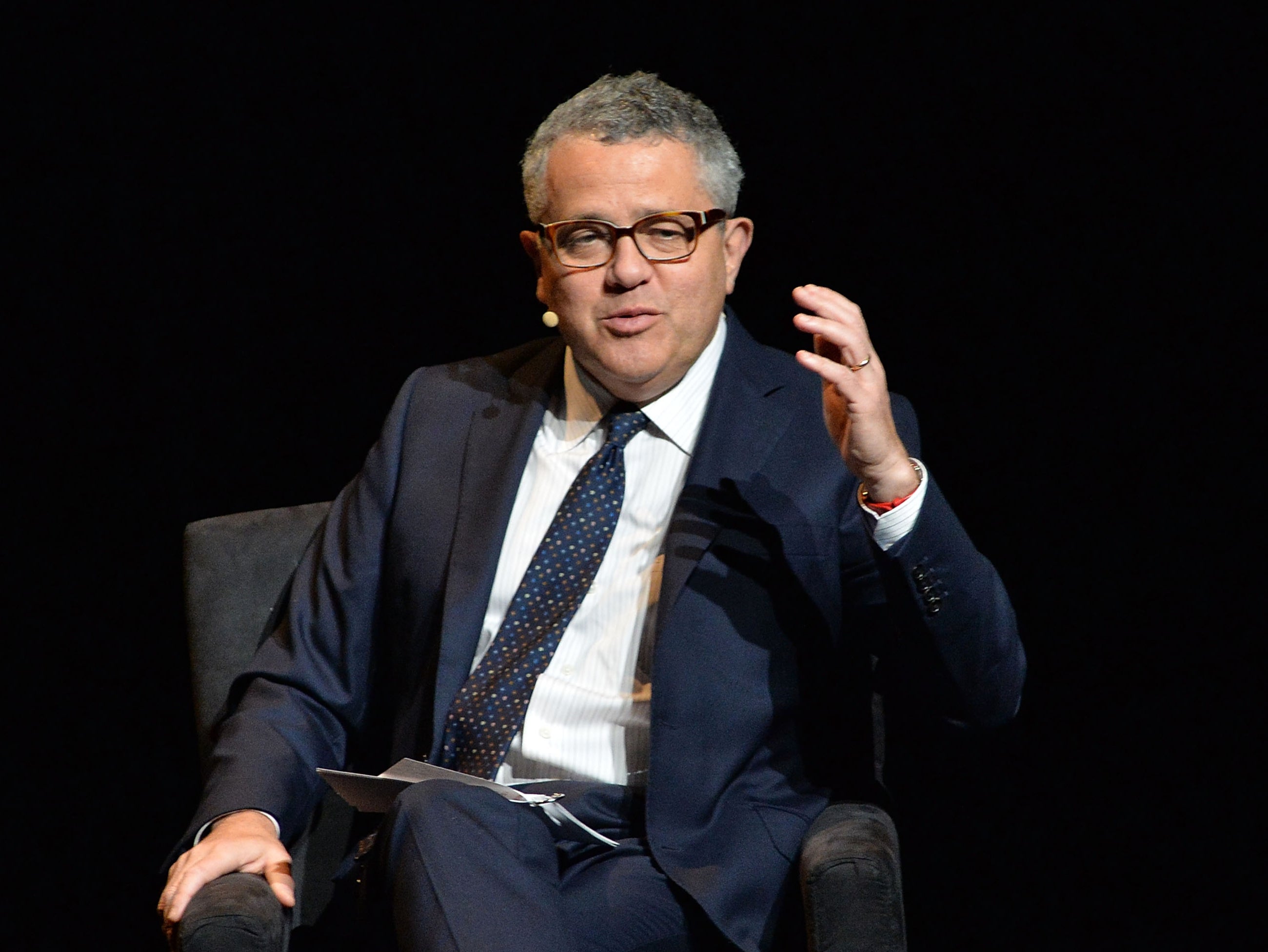 Moderator Jeffrey Toobin, writer, The New Yorker attends the 2016 “Tina Brown Live Media’s American Justice Summit” at Gerald W. Lynch Theatre on 29 January 2016 in New York City