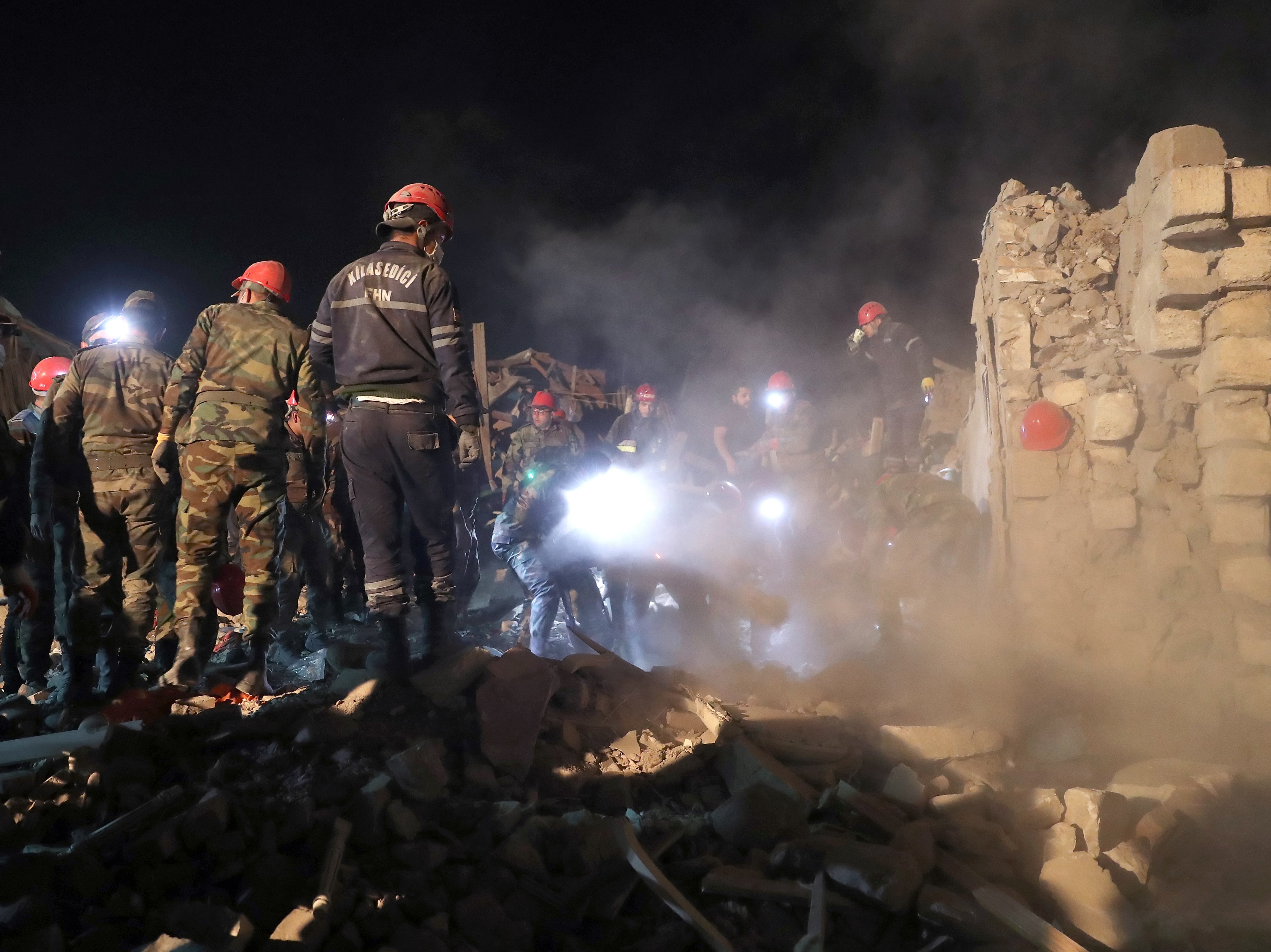 The aftermath of shelling in Ganja, Azerbaijan, at the weekend