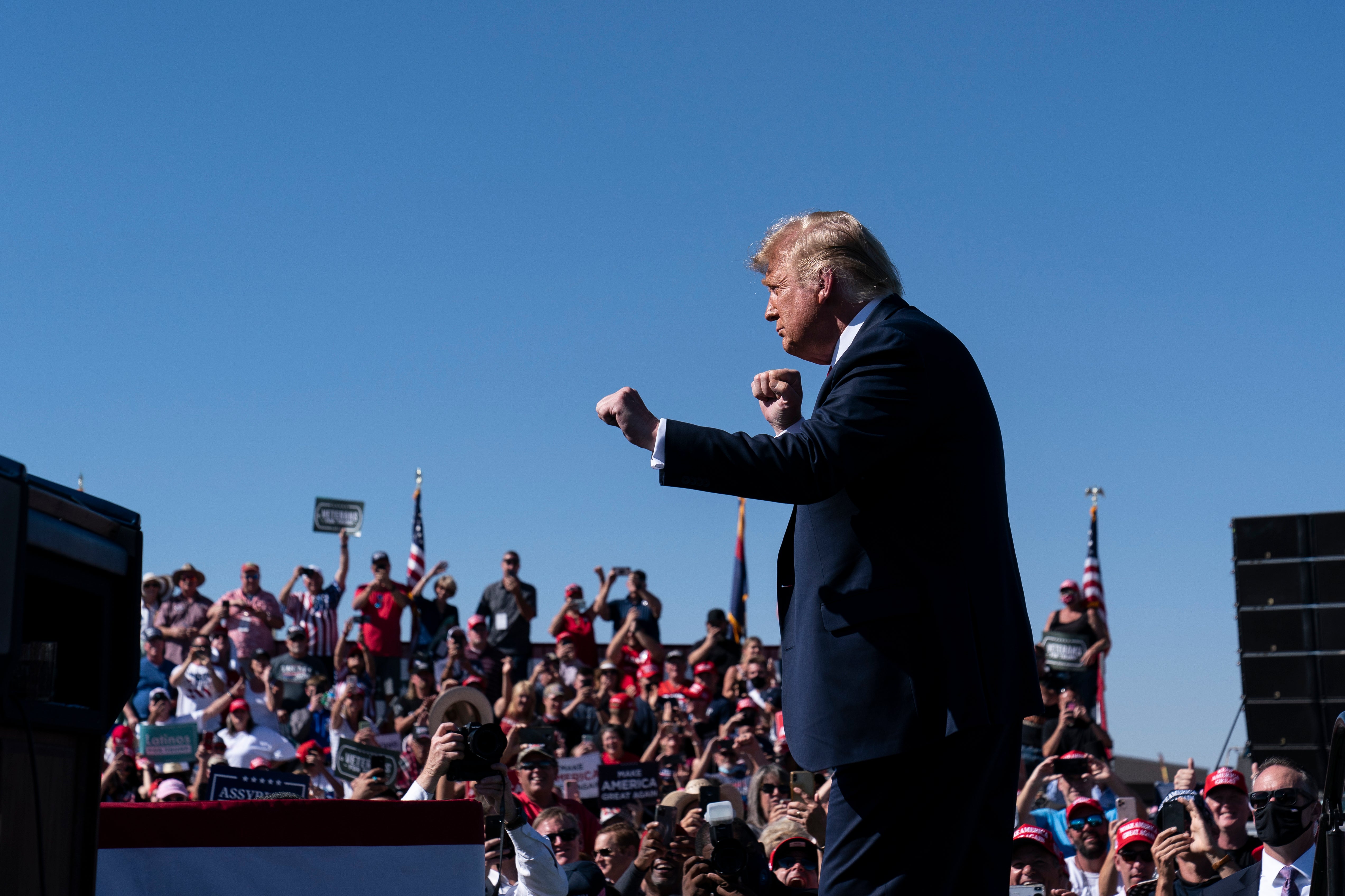 Trump dancing to ‘YMCA’ by Village People at a 2020 rally