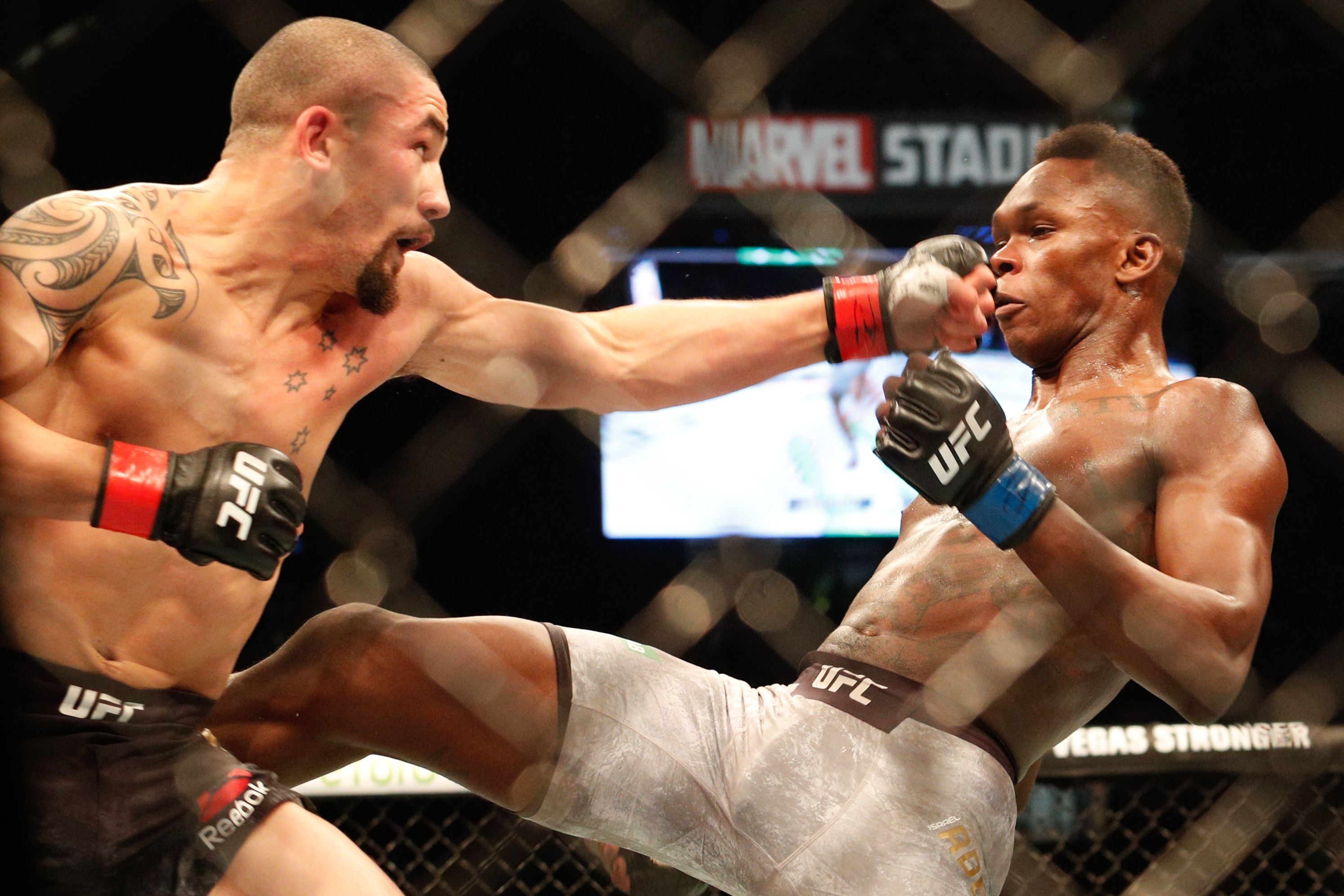 Whittaker in his bout against Israel Adesanya in October 2019