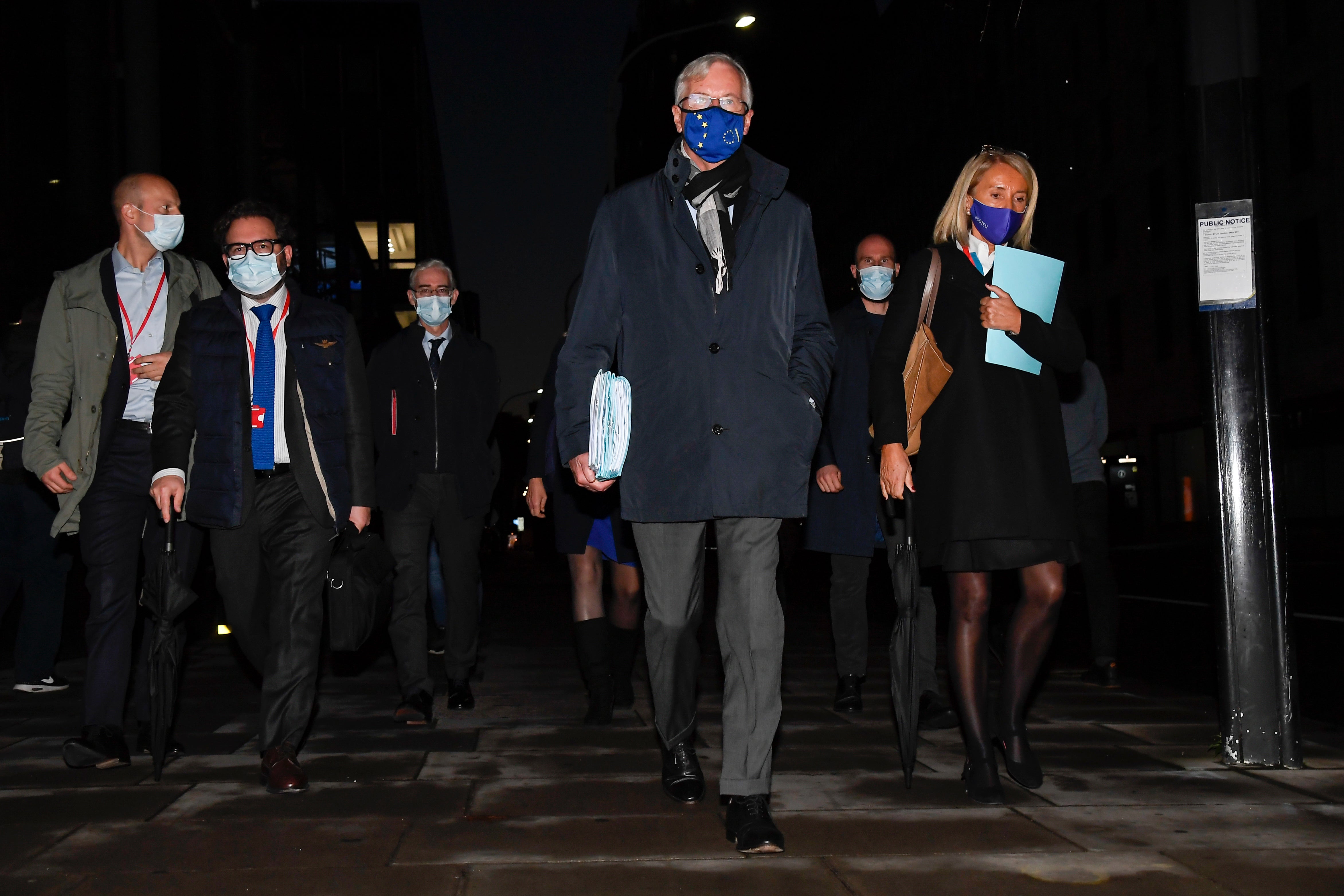 Michel Barnier leaves The Westminster Conference Centre