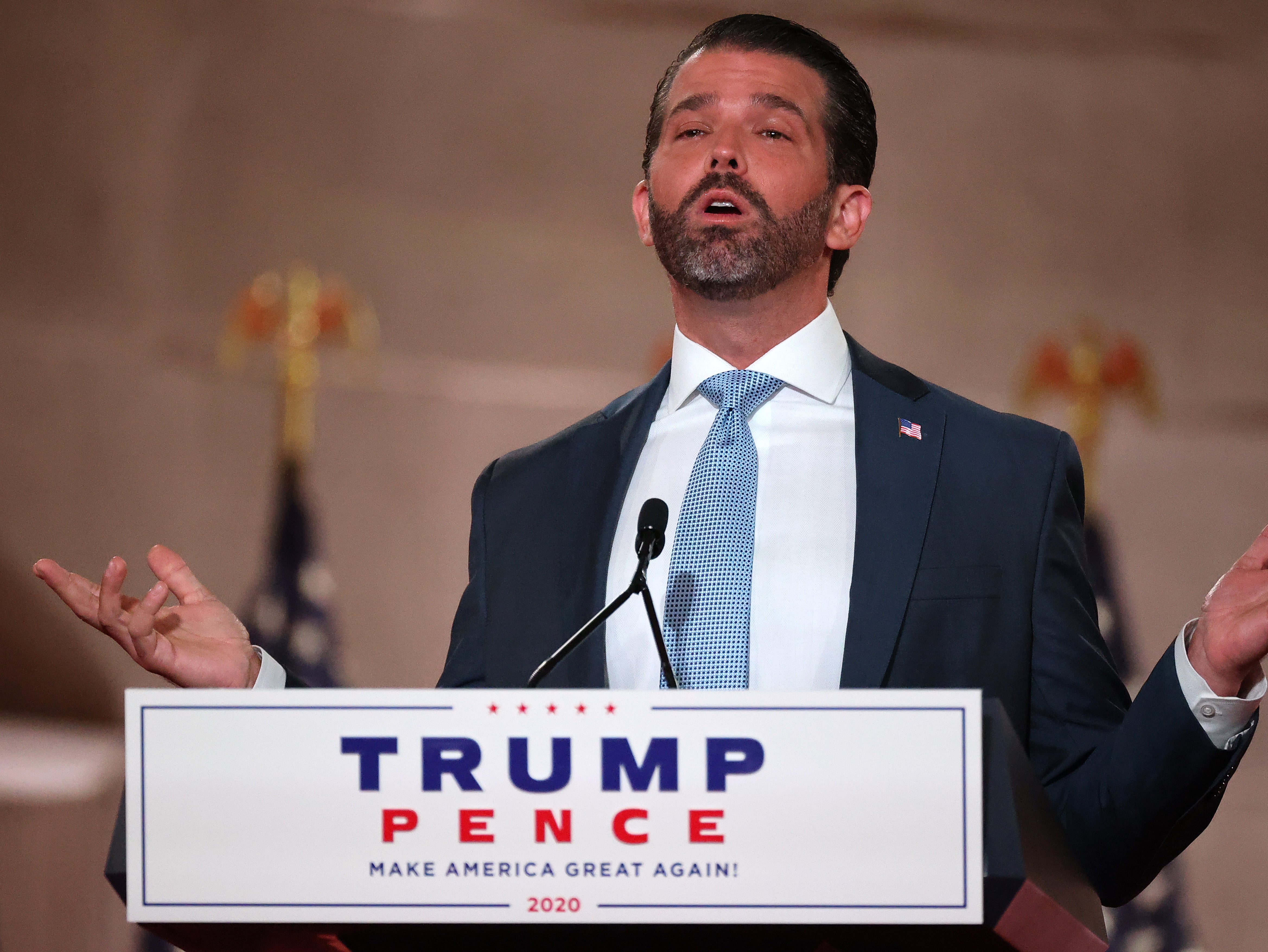 File: Donald Trump Jr pre-records his address to the Republican National Convention