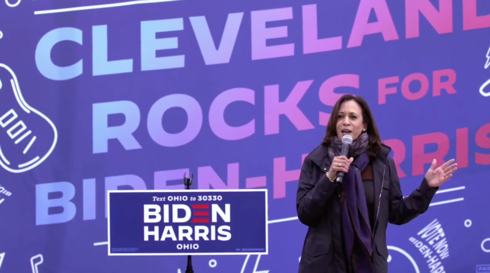 Kamala Harris in Cleveland, Ohio on Saturday