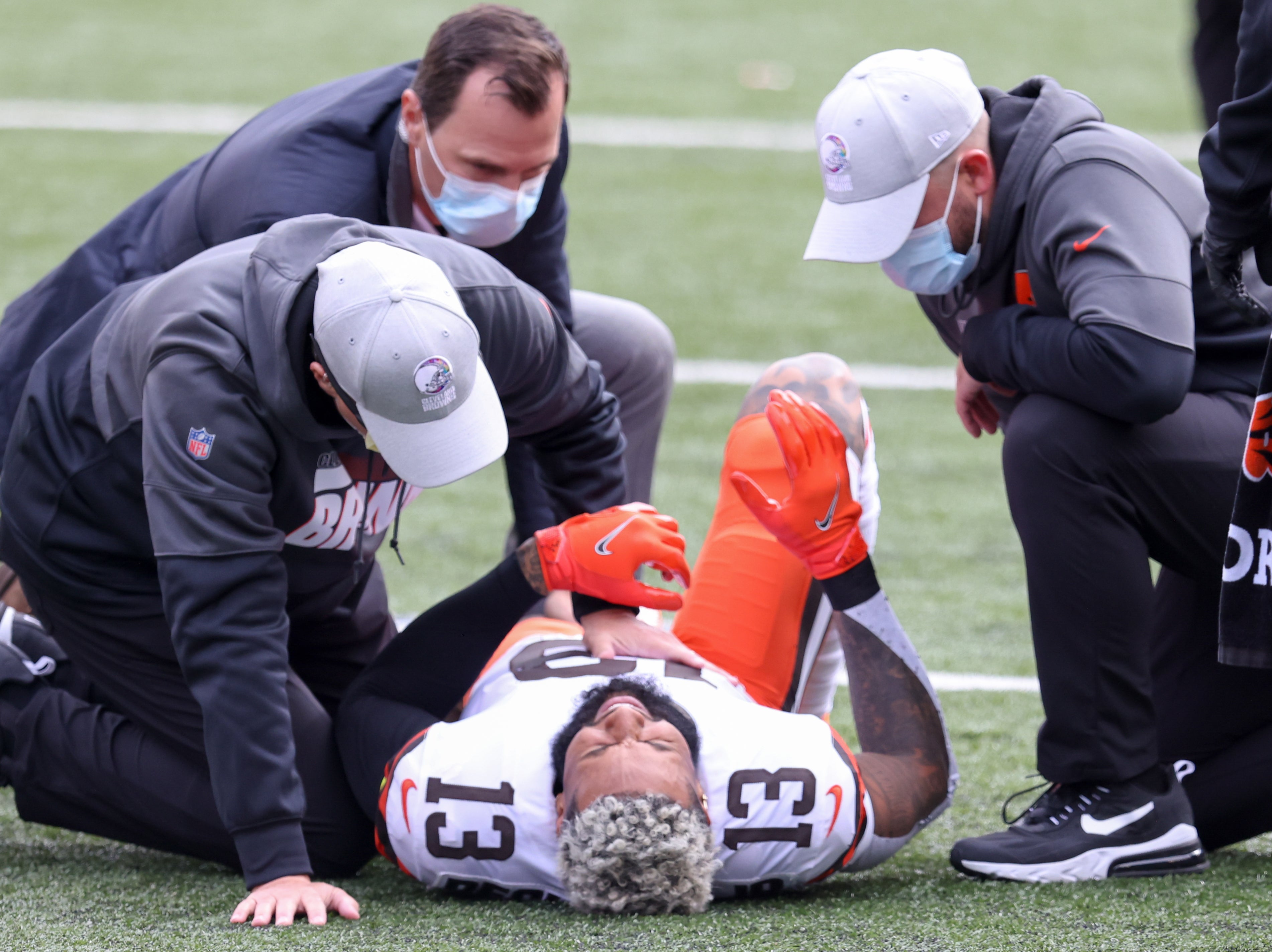 Odell Beckham Jr suffers season-ending injury in Cleveland Browns’ NFL win over Cincinnati Bengals