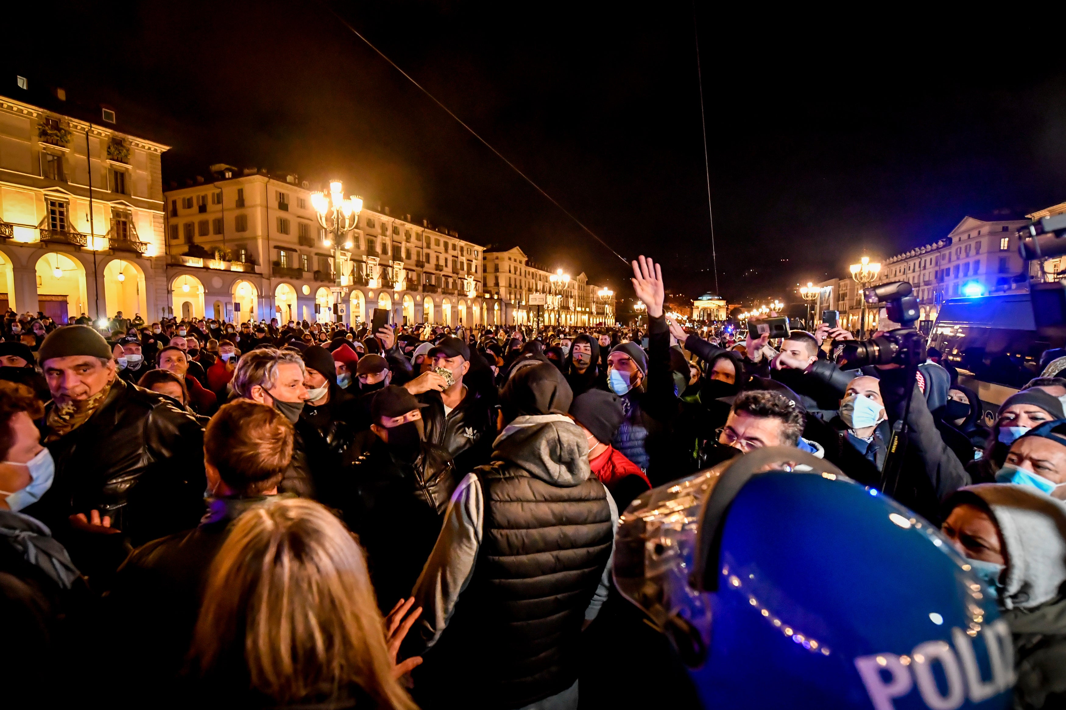 Virus Italy Outbreak Protest