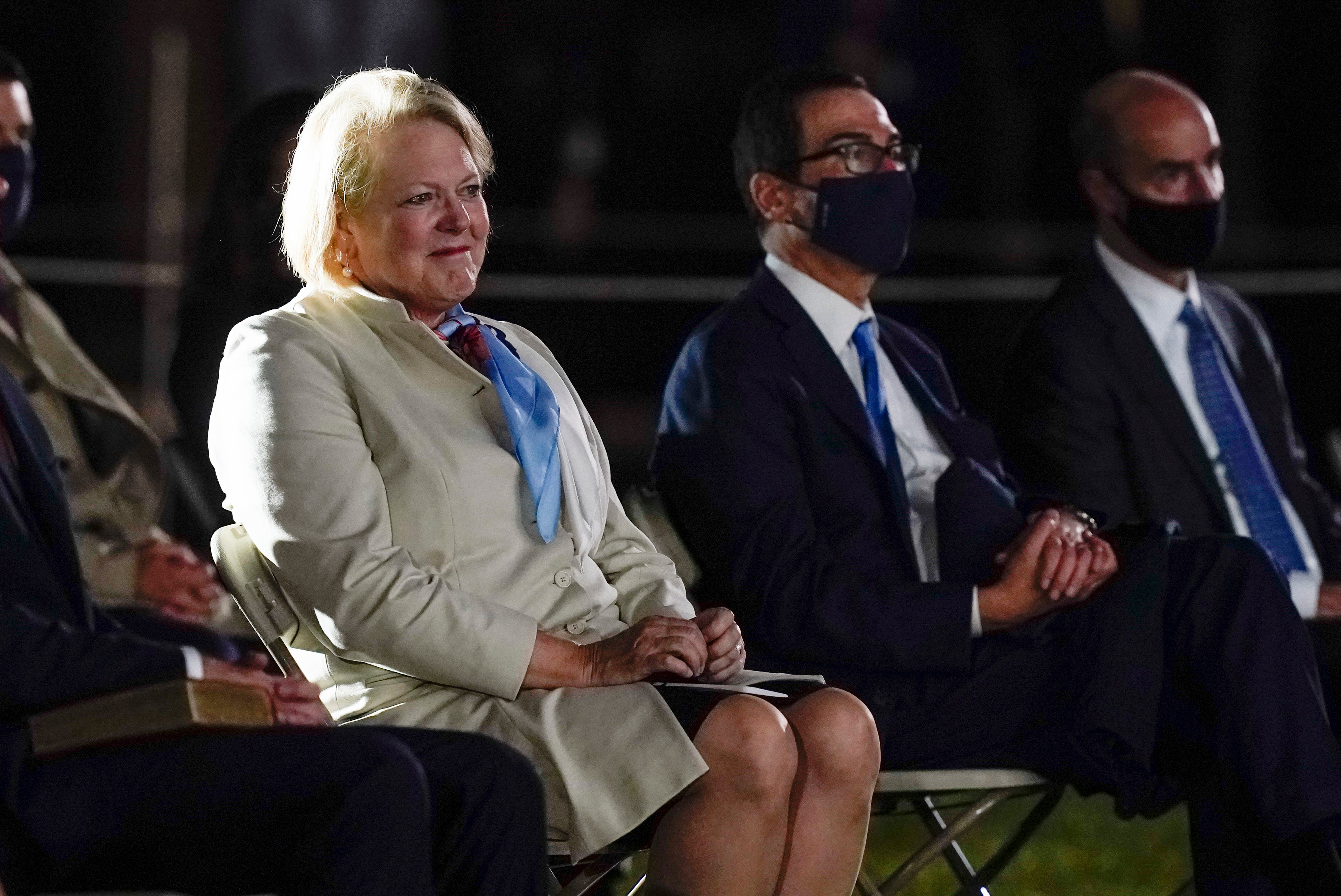 Virginia ‘Ginni’ Thomas, wife of Supreme Court justice Clarence Thomas, at the swearing in of Amy Coney Barrett at the White House in October 2020