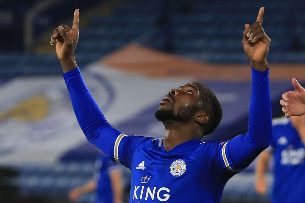 Kelechi Iheanacho celebrates