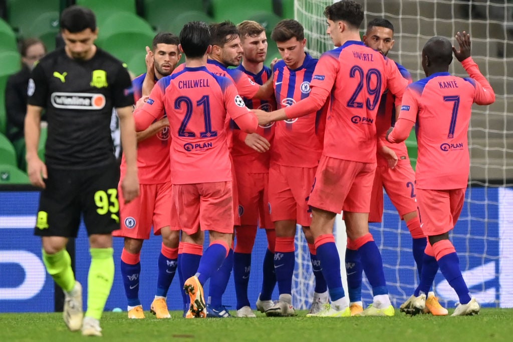 Chelsea celebrate scoring