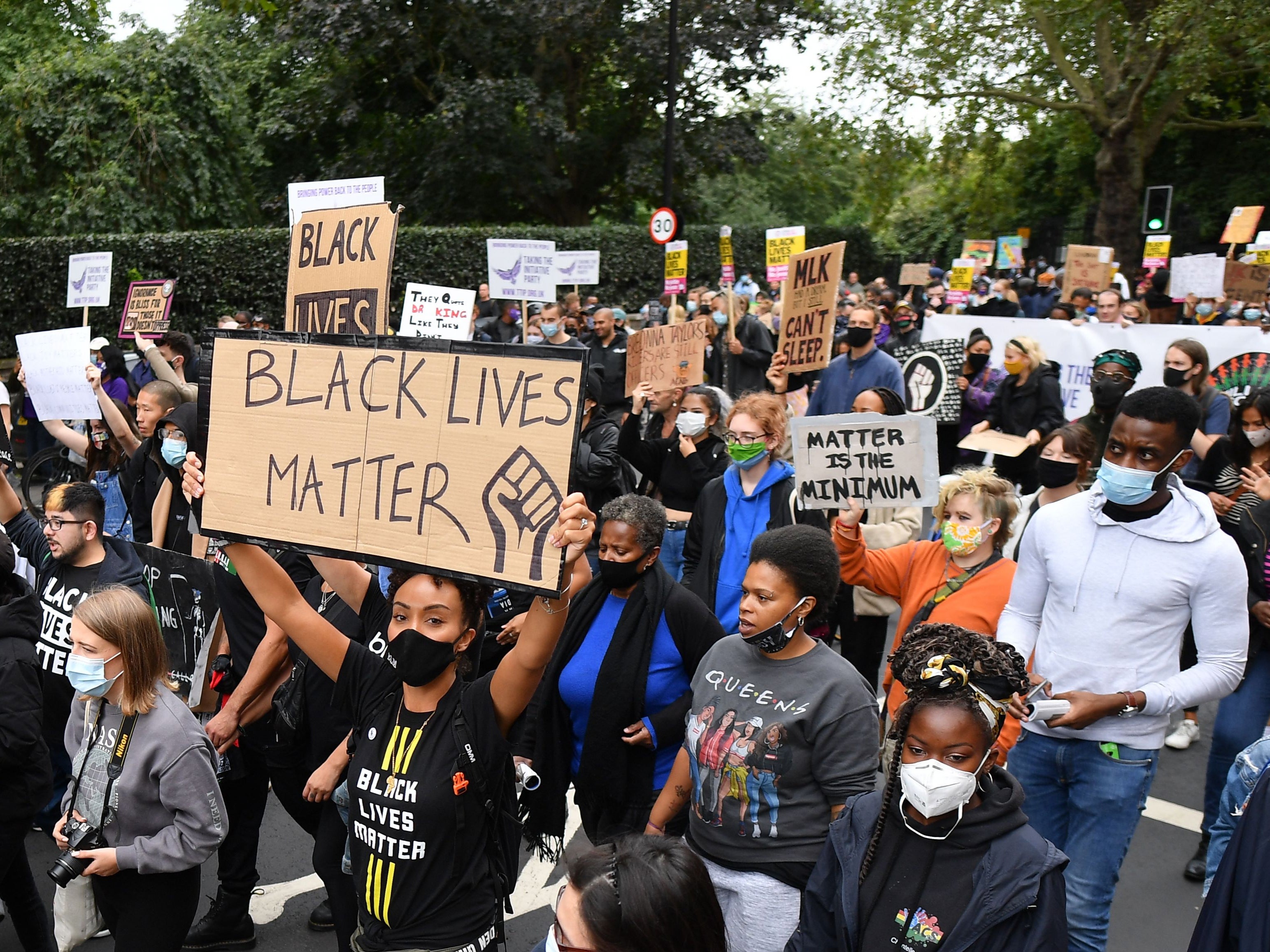 Protesters during the Million People March in August 2020