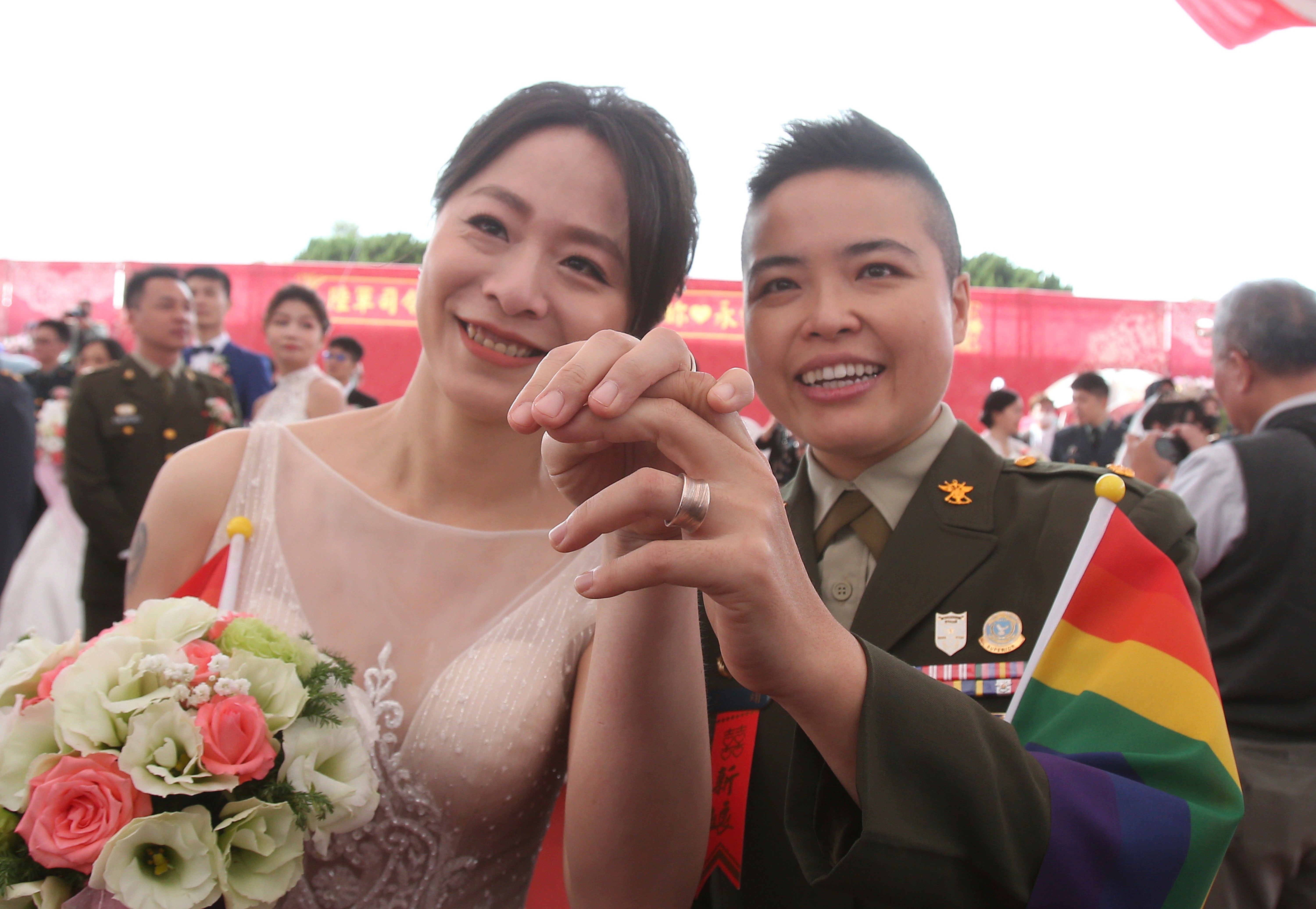 The mass wedding with 188 couples at the military base where two same-sex couples married was a first