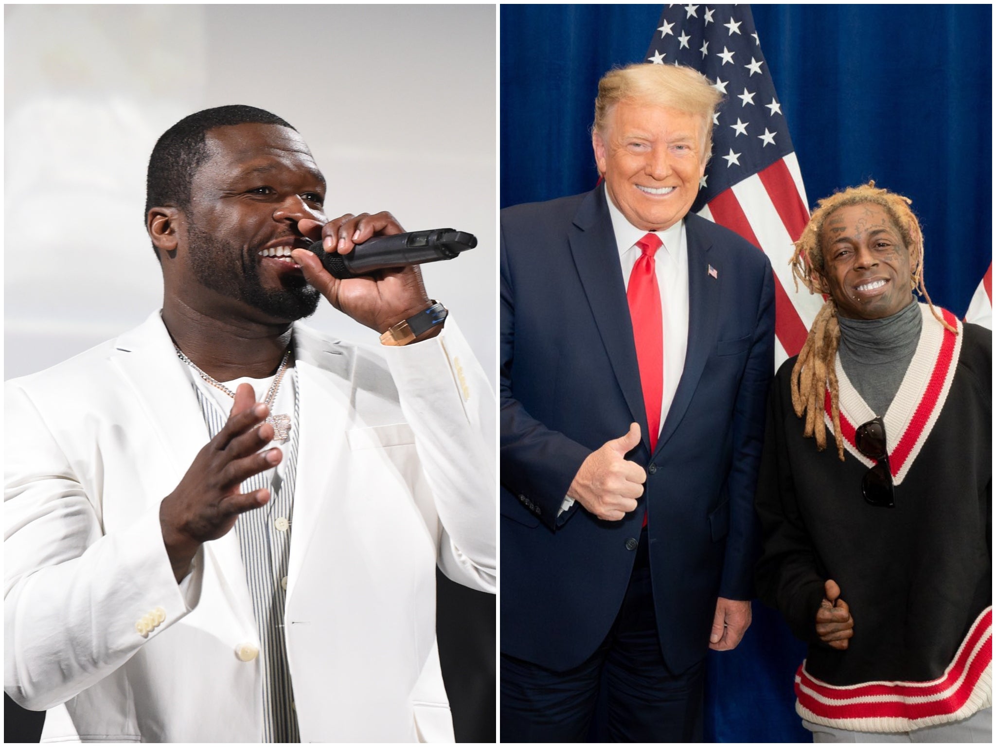 50 Cent criticises Lil Wayne for sharing smiling Trump photo