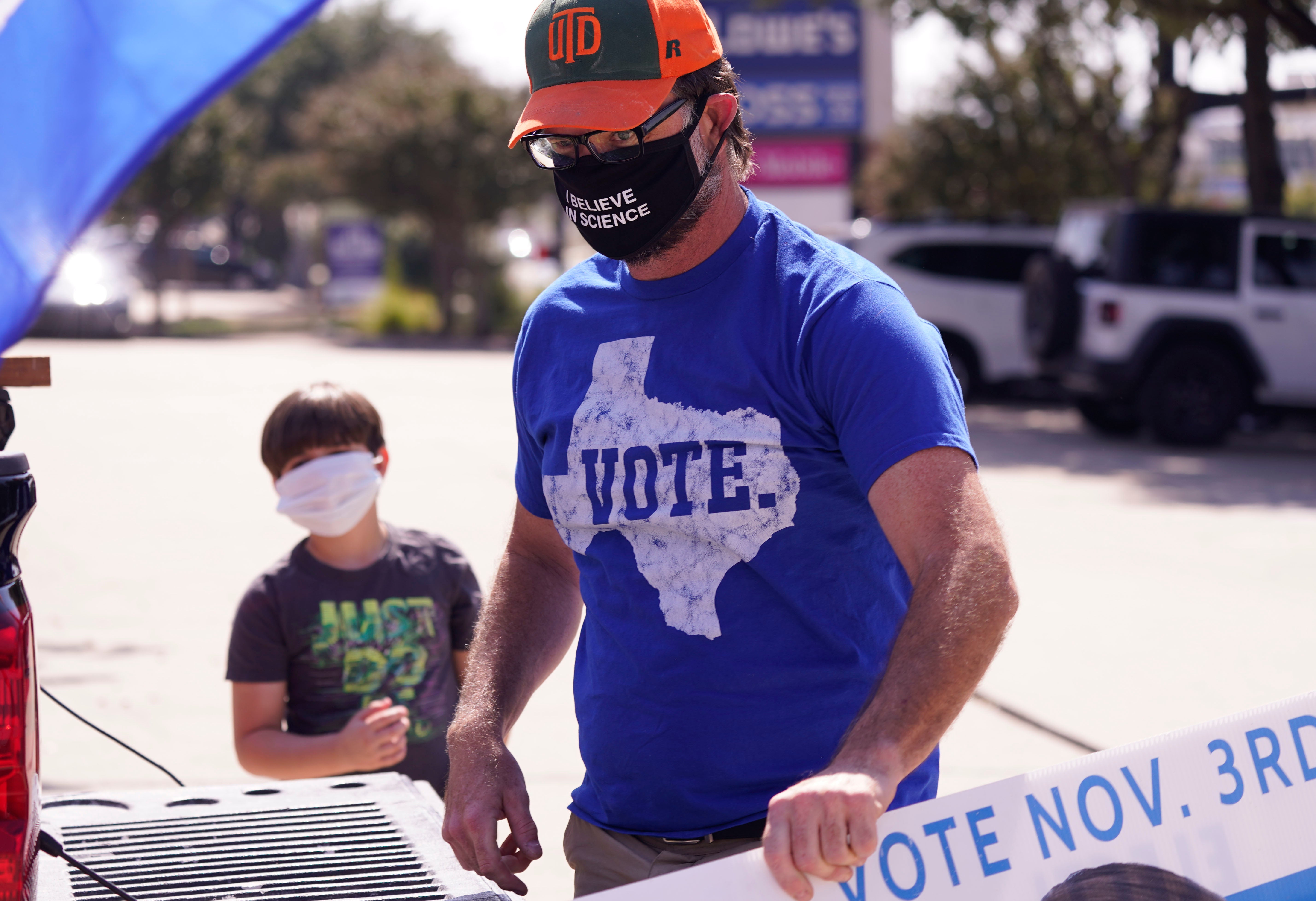 Campaigning for Joe Biden in Plano, Texas