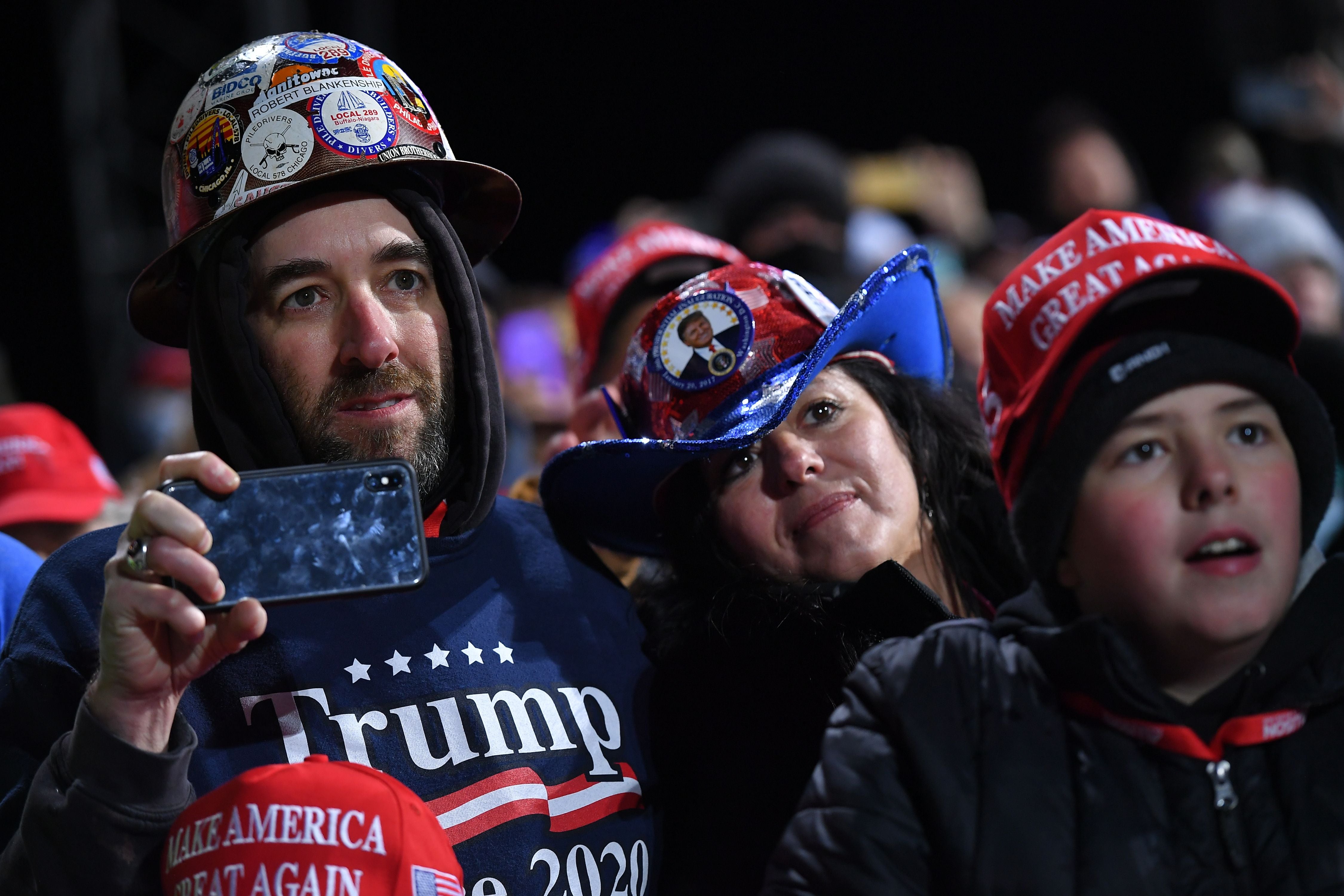 Listening to Donald Trump at a rally in Montoursville, PA