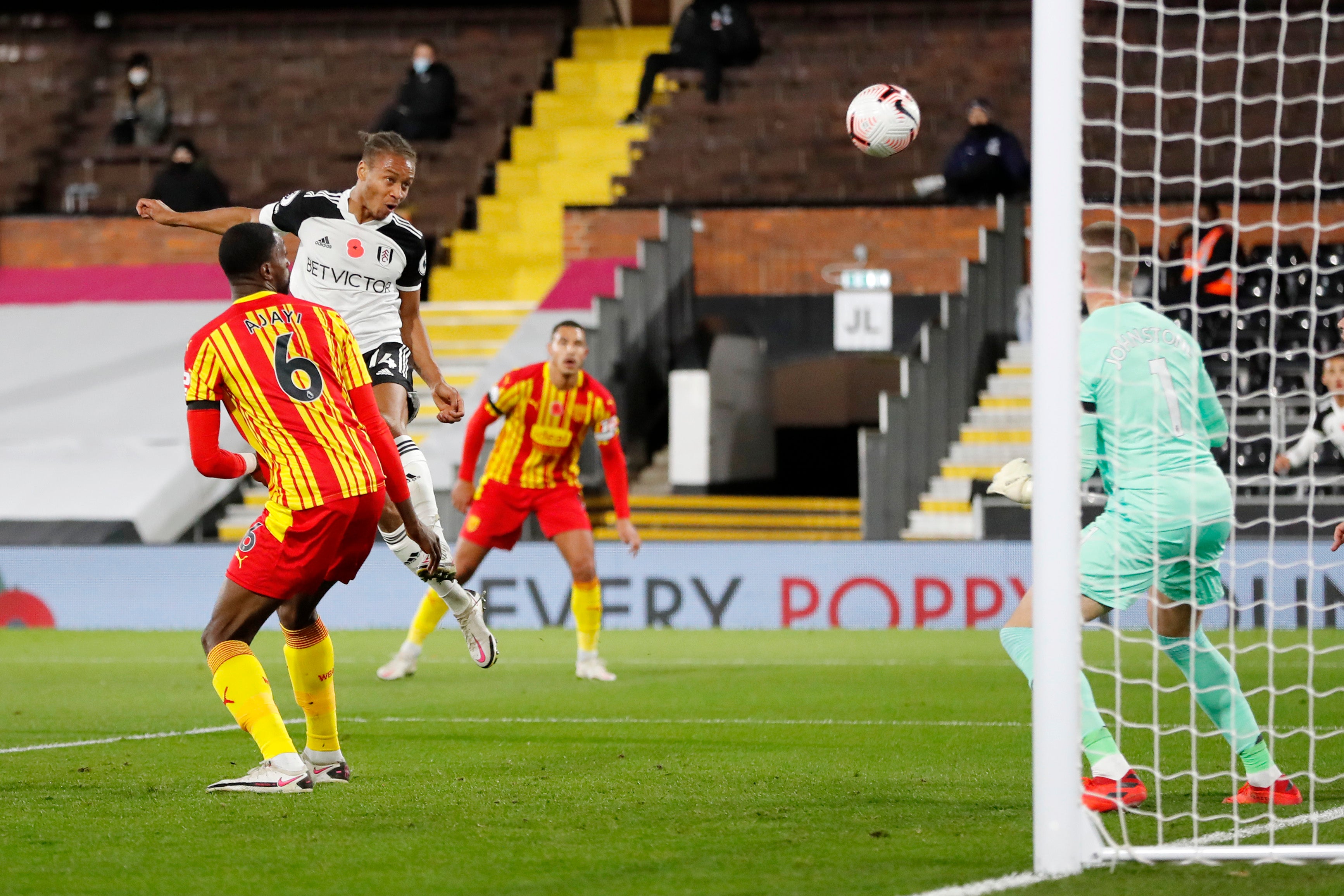 Bobby Decordova-Reid heads Fulham in front at Craven Cottage