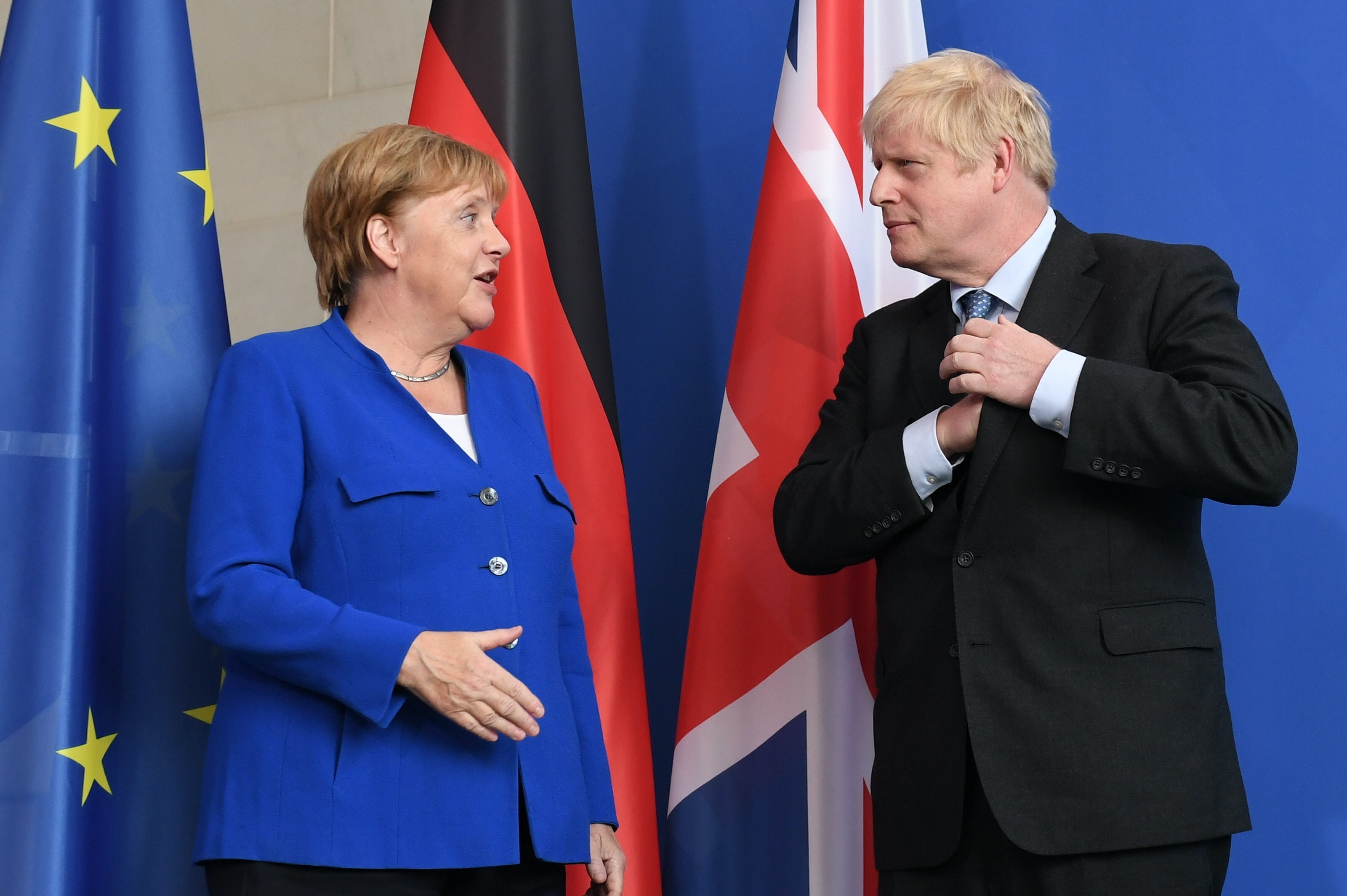 Angela Merkel and Boris Johnson