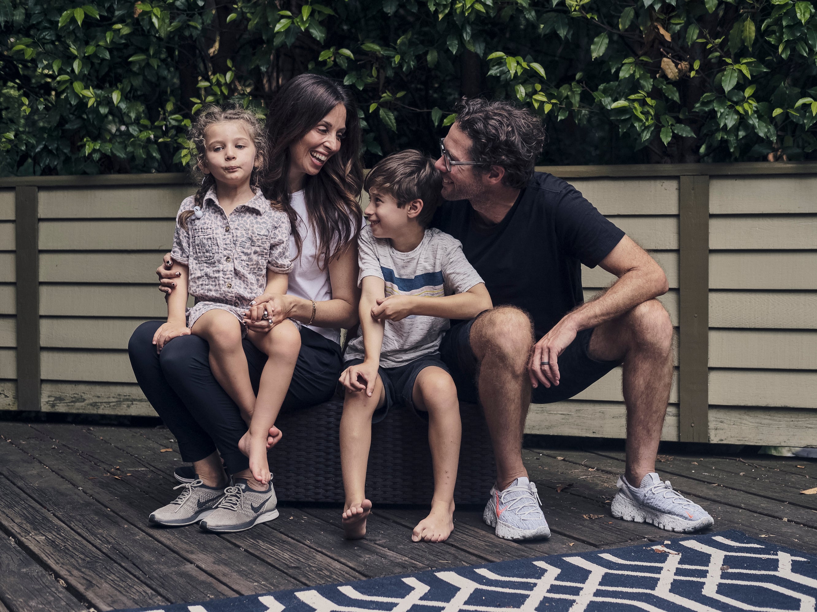 Michelle and Marc Reeves with their children, 5-year-old Camilla and 8-year-old Ransom, at their home in Portland, are moving to Australia