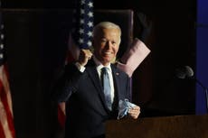 Joe Biden on ‘clear path to victory by this afternoon’, campaign says