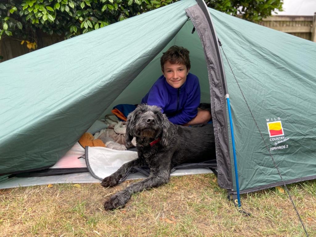 A North Devon boy is camping in his garden to raise money for charity