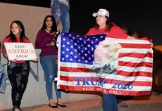 Trump supporters pray in front of Nevada election counting centre