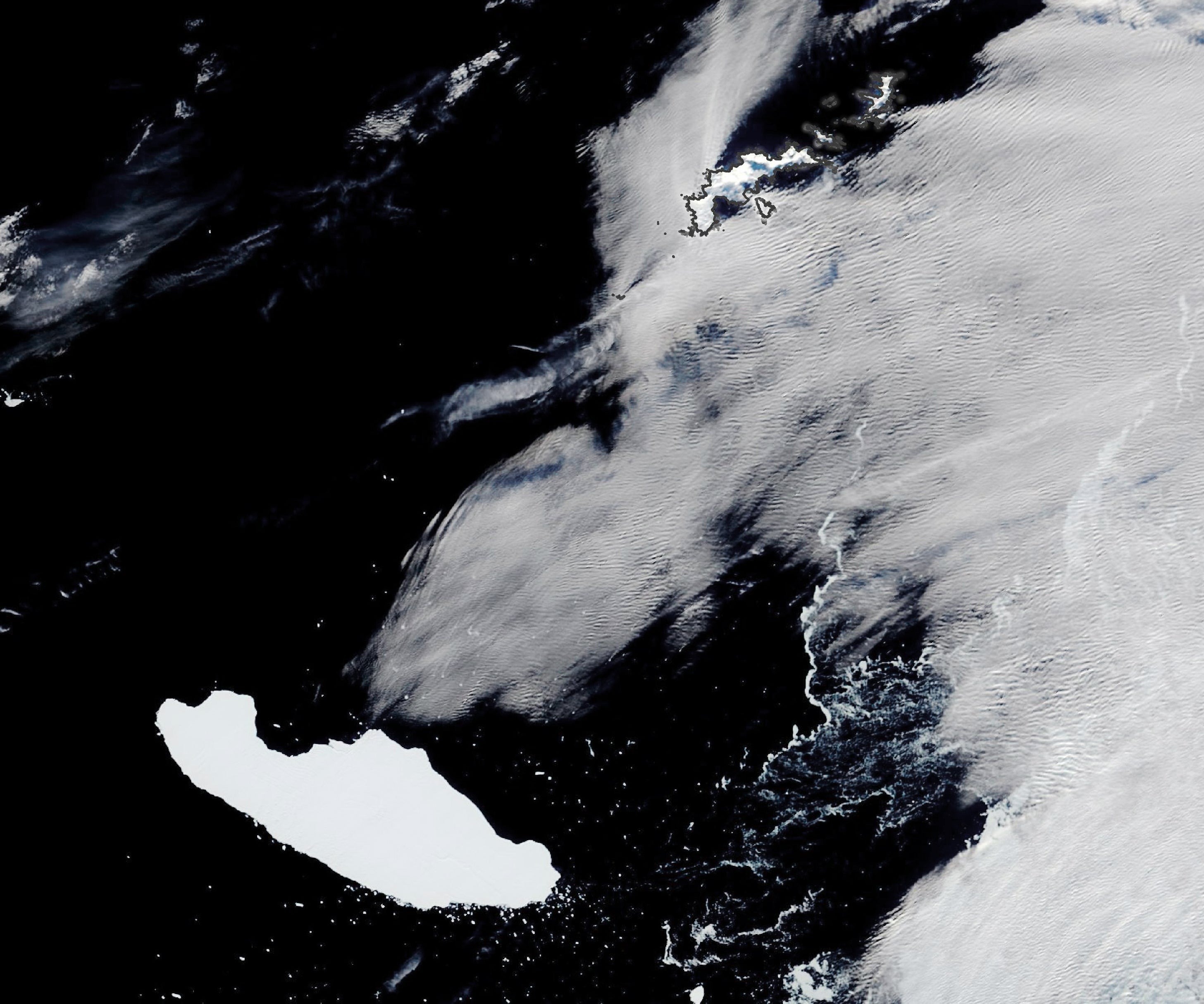 Iceberg A-68A, which broke off from the Larsen C Ice Shelf