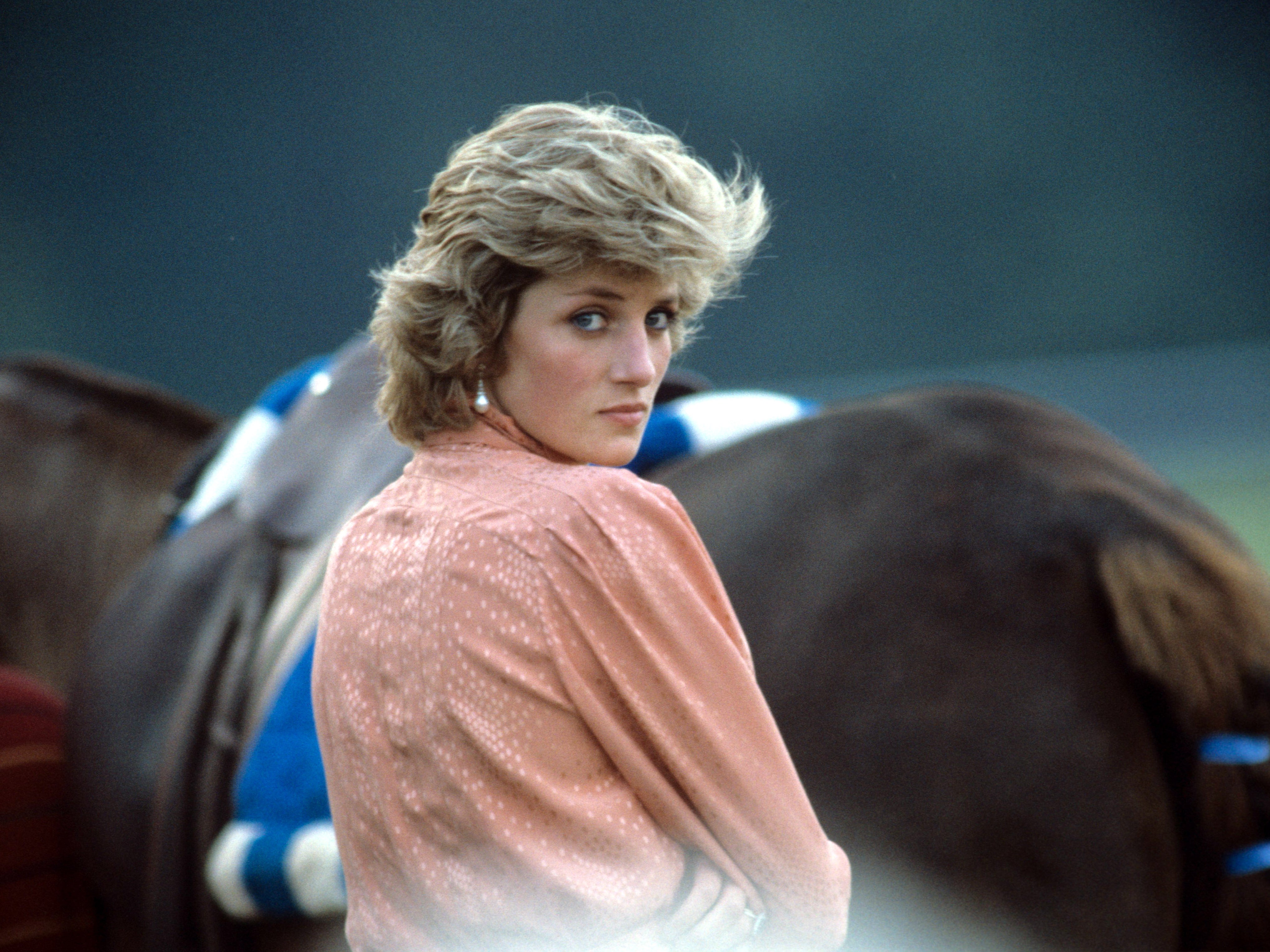 Princess Diana at a polo match in 1985