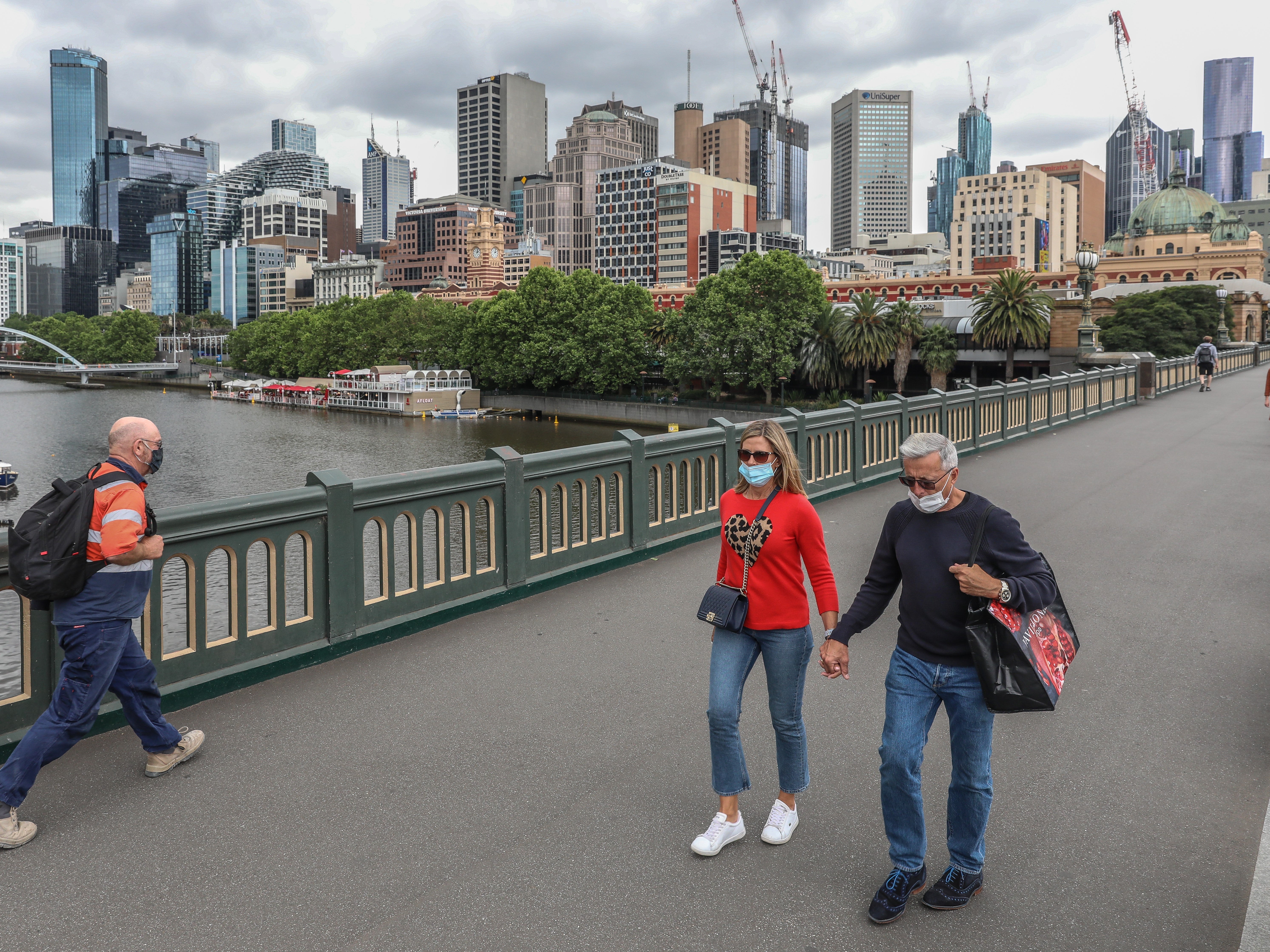 People out and about in Melbourne following the easing of lockdown restrictions on 28 October