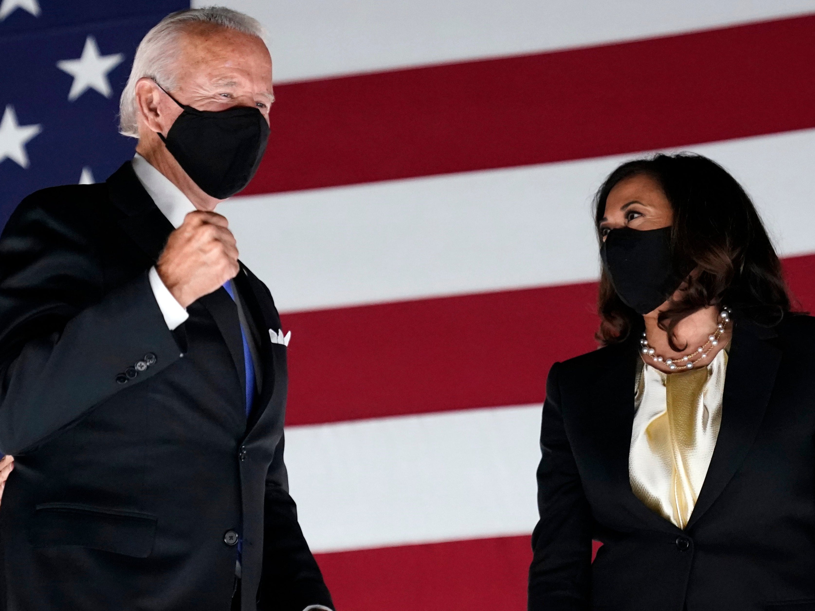 Vice president elect, Kamala Harris, alongside president elect, Joe Biden