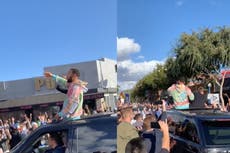 Chrissy Teigen and John Legend celebrate Biden’s win with drive in LA