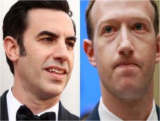 Sacha Baron Cohen hits out at Mark Zuckerberg following Trump loss