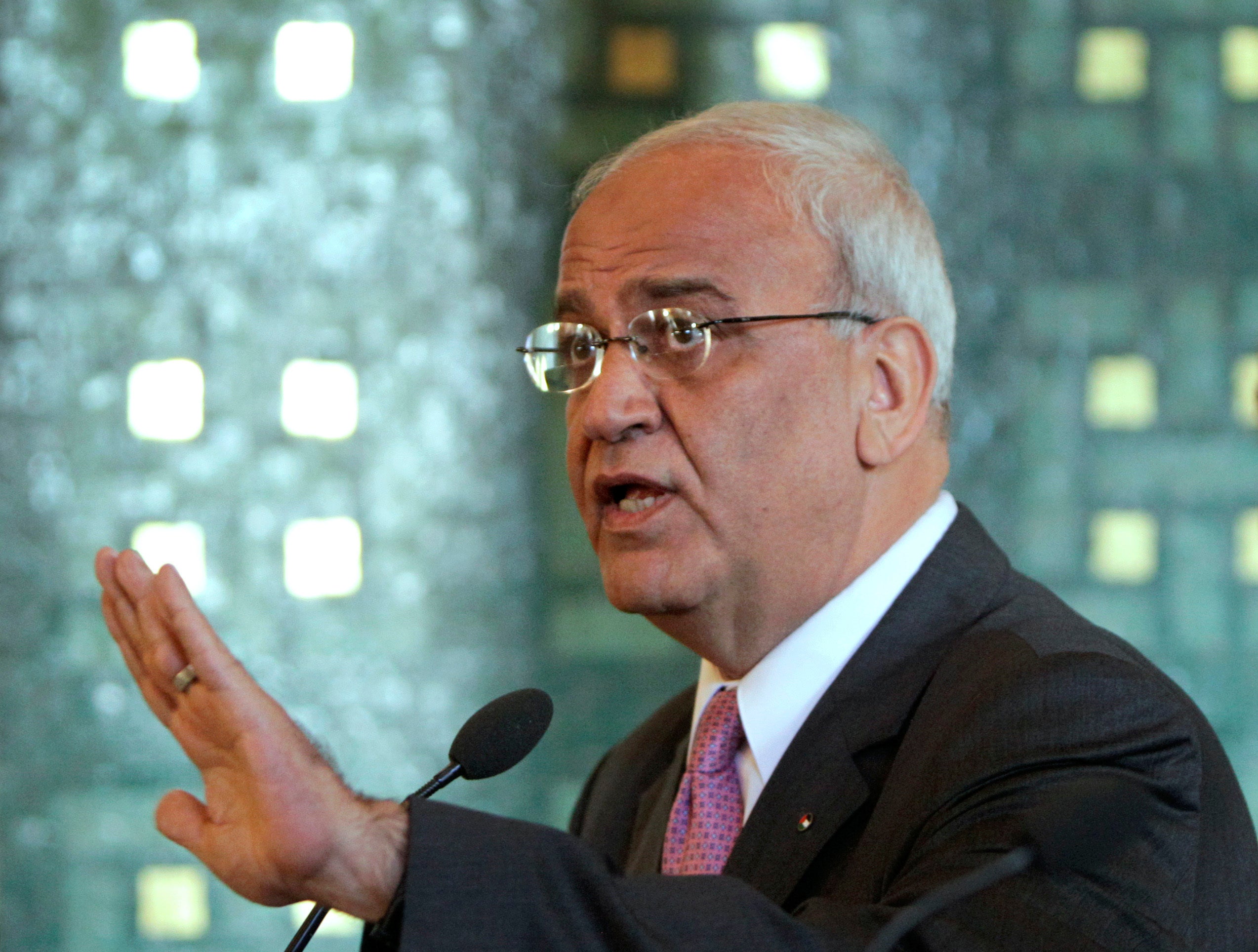 Saeb Erekat, a veteran peace negotiator and prominent international spokesman for the Palestinians for more than three decades, has died. He was 65. (AP Photo/Amr Nabil, File)