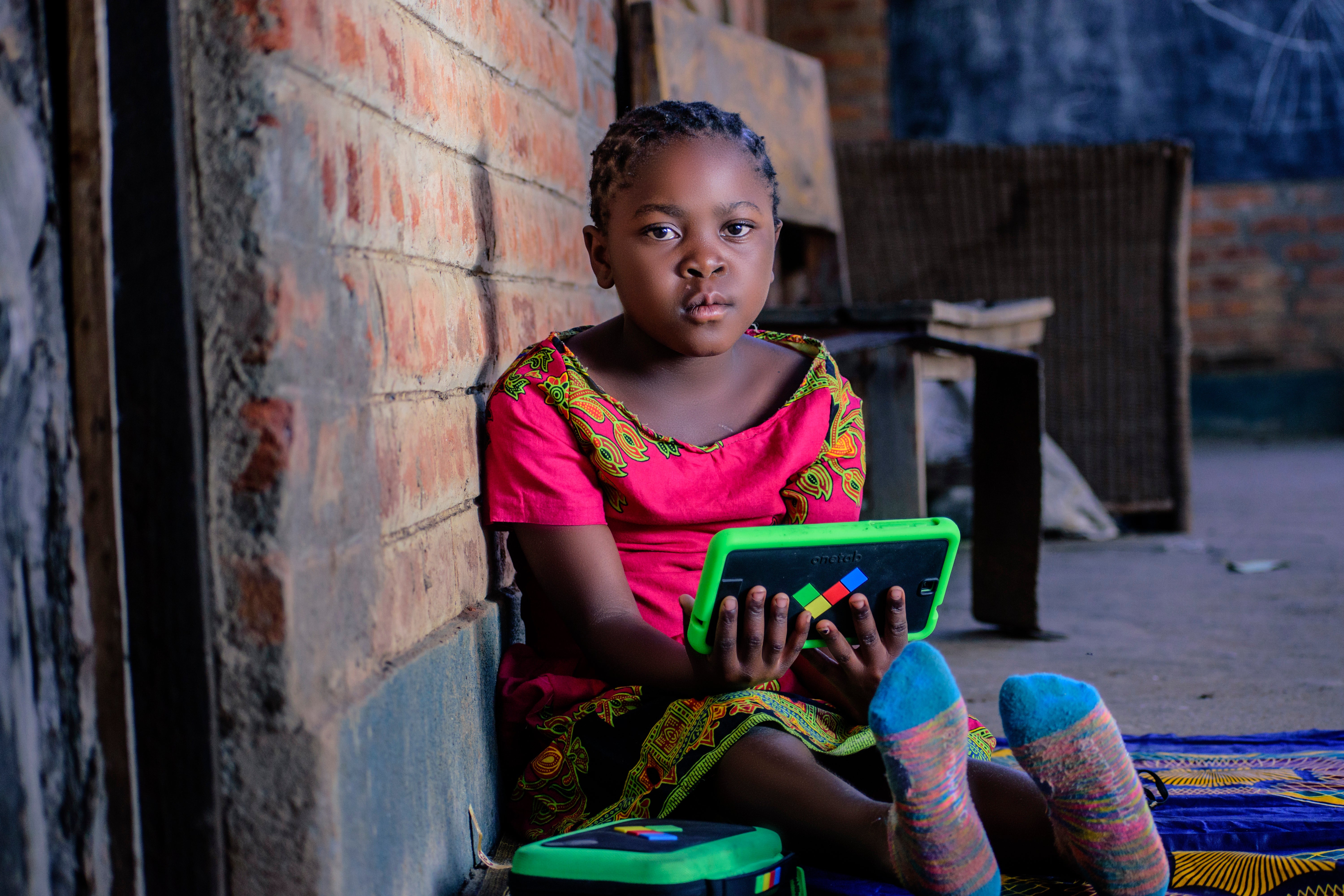 Shireen Joseph is one of the children receiving a ‘onetab’ so she can carry on doing schoolwork in the event of future lockdowns