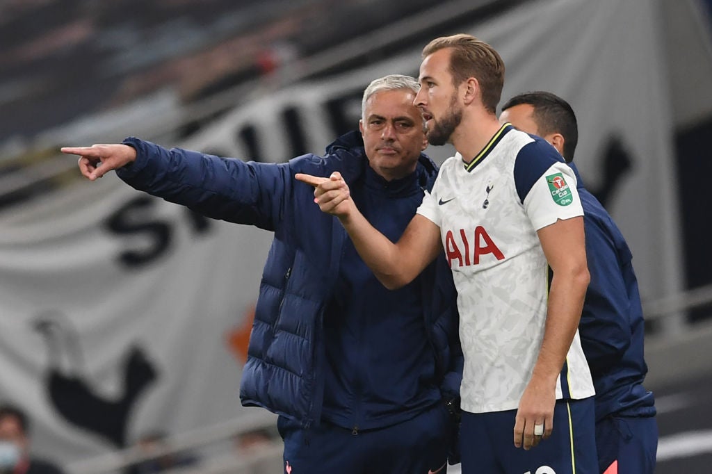 Harry Kane and Jose Mourinho